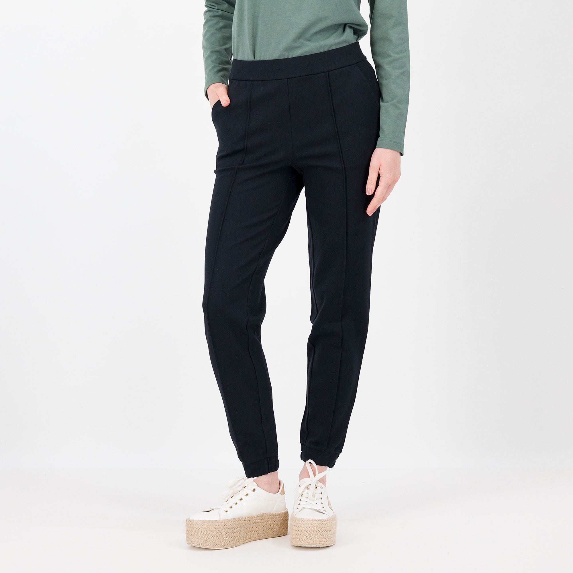 Isaac Mizrahi Live Pantaloni jogger con elastico in vita