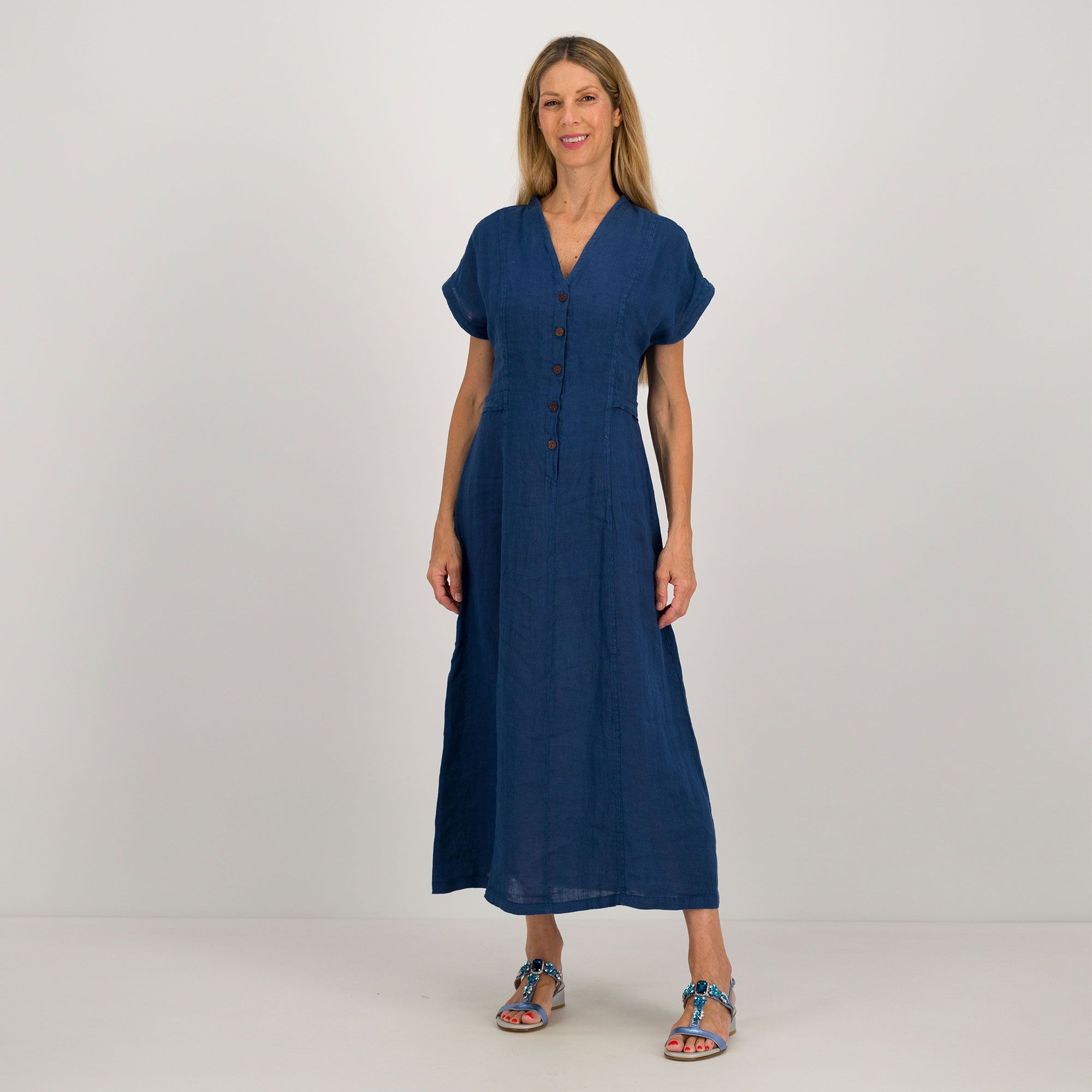 Officina della Moda Abito lungo in lino