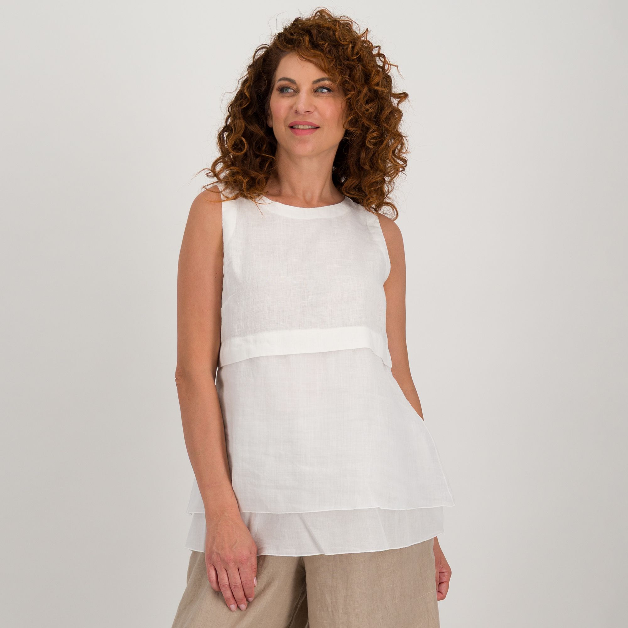 Colour Lab Top in lino e mussola di cotone