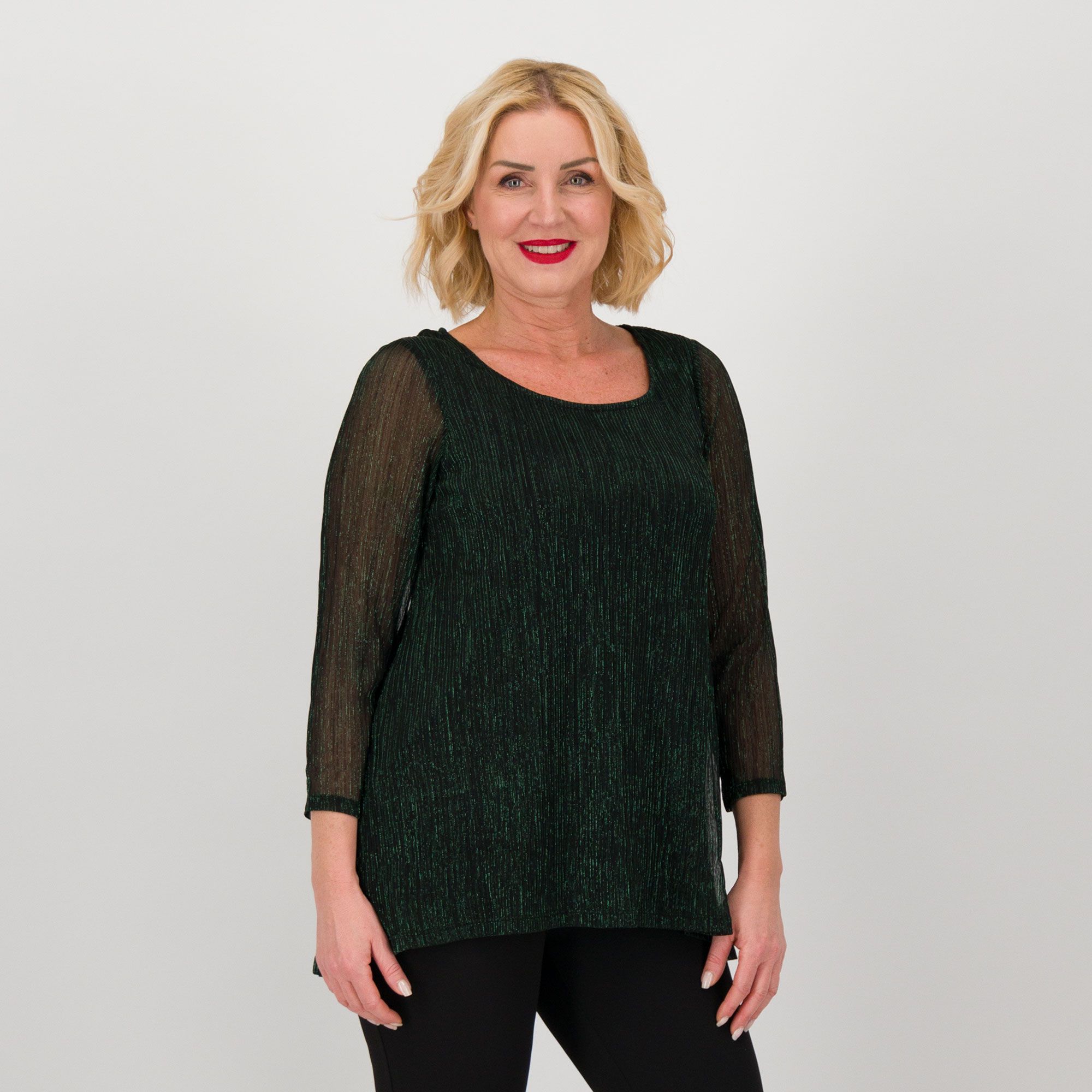Nina Leonard
Maglia jersey lamé 
con maniche 3/4
