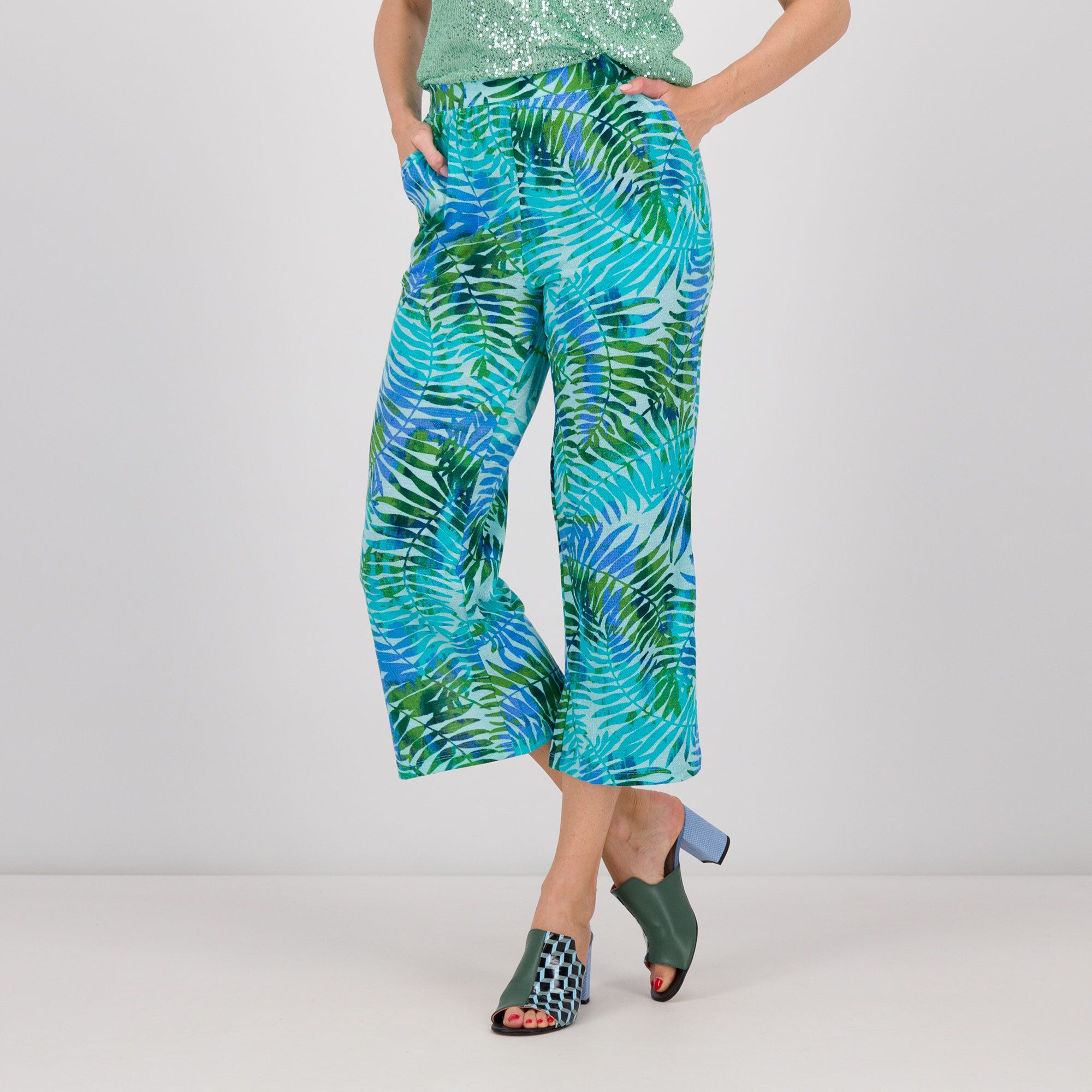 Denim & Co.
Pantaloni cropped
in jersey crêpe
con elastico