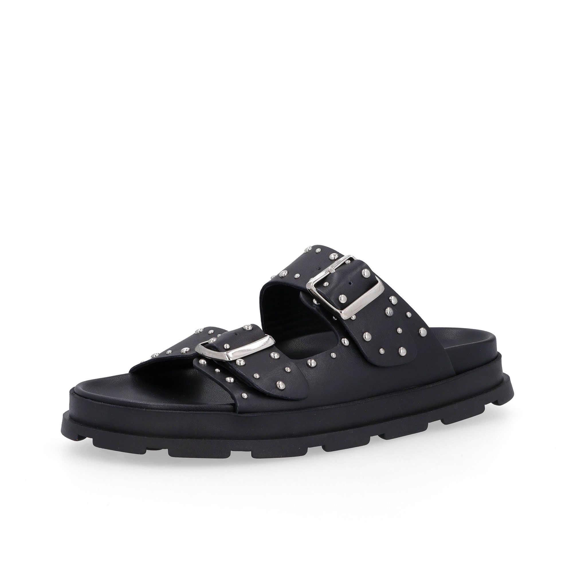 Galieti Sandali in pelle con fasce decorate e suola 3 cm