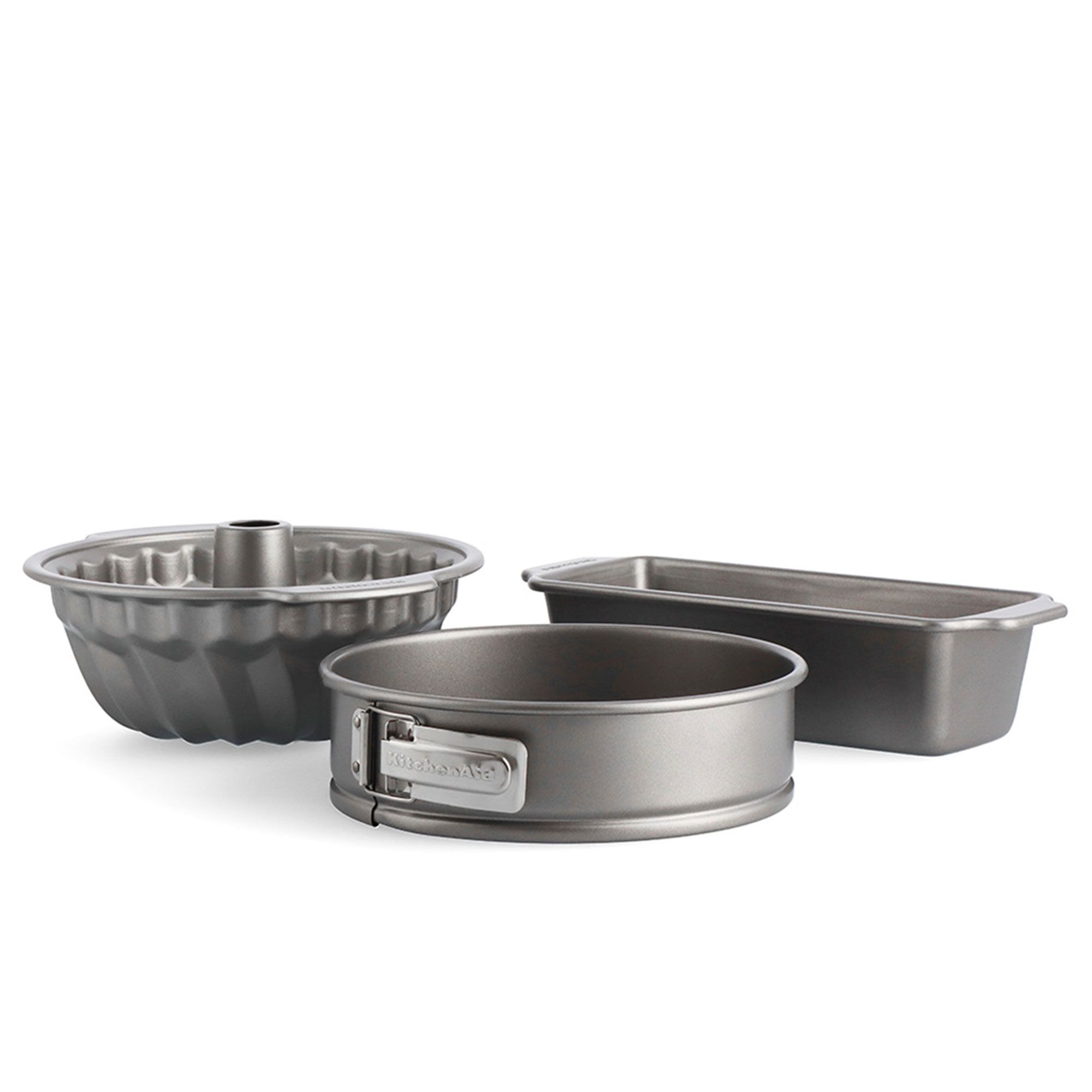 KitchenAid
Set 3 teglie forno:
stampo plumcake,
a cerniera, ciambella