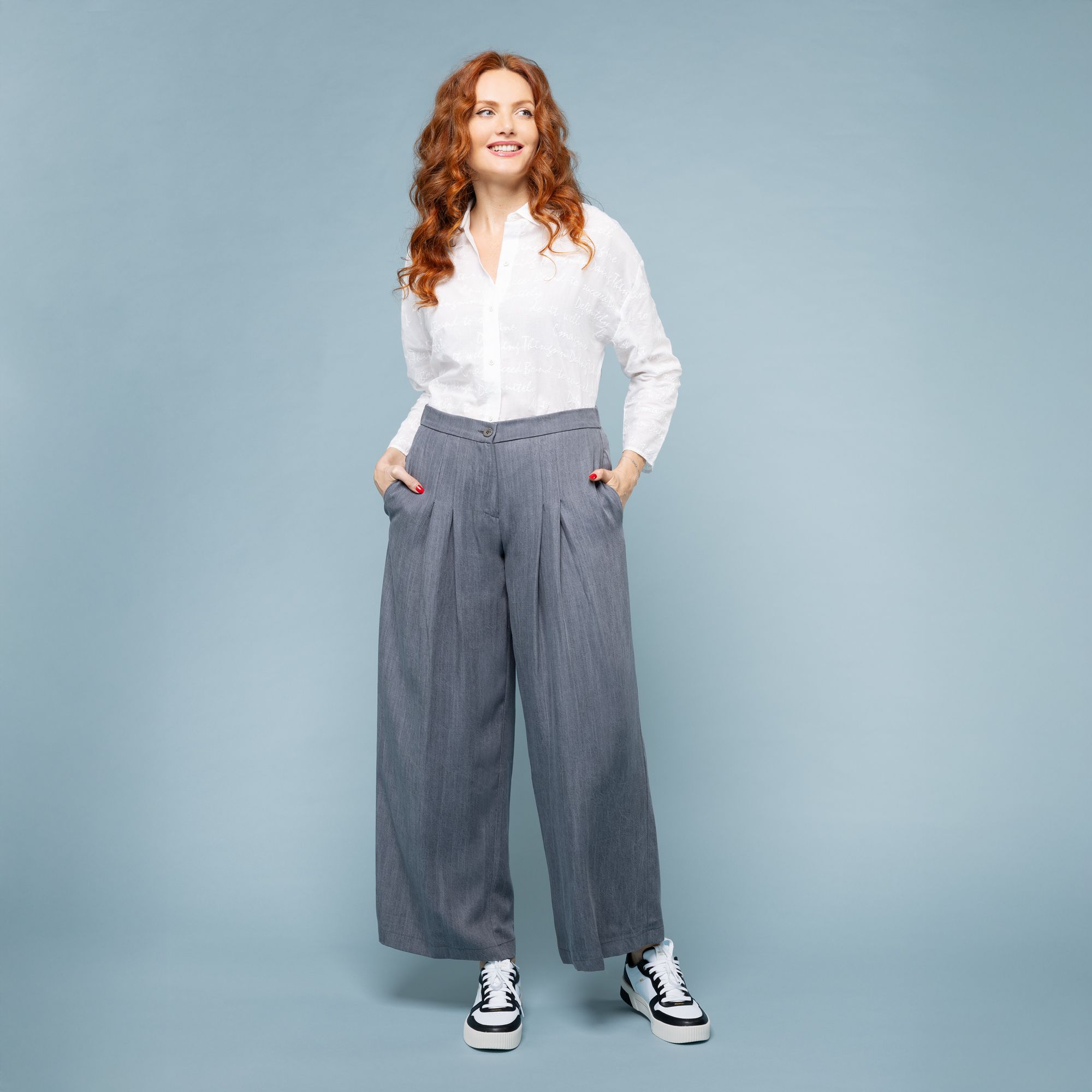 W.I.T.A.
Pantaloni ampi
in Lyocell
con vita elasticata