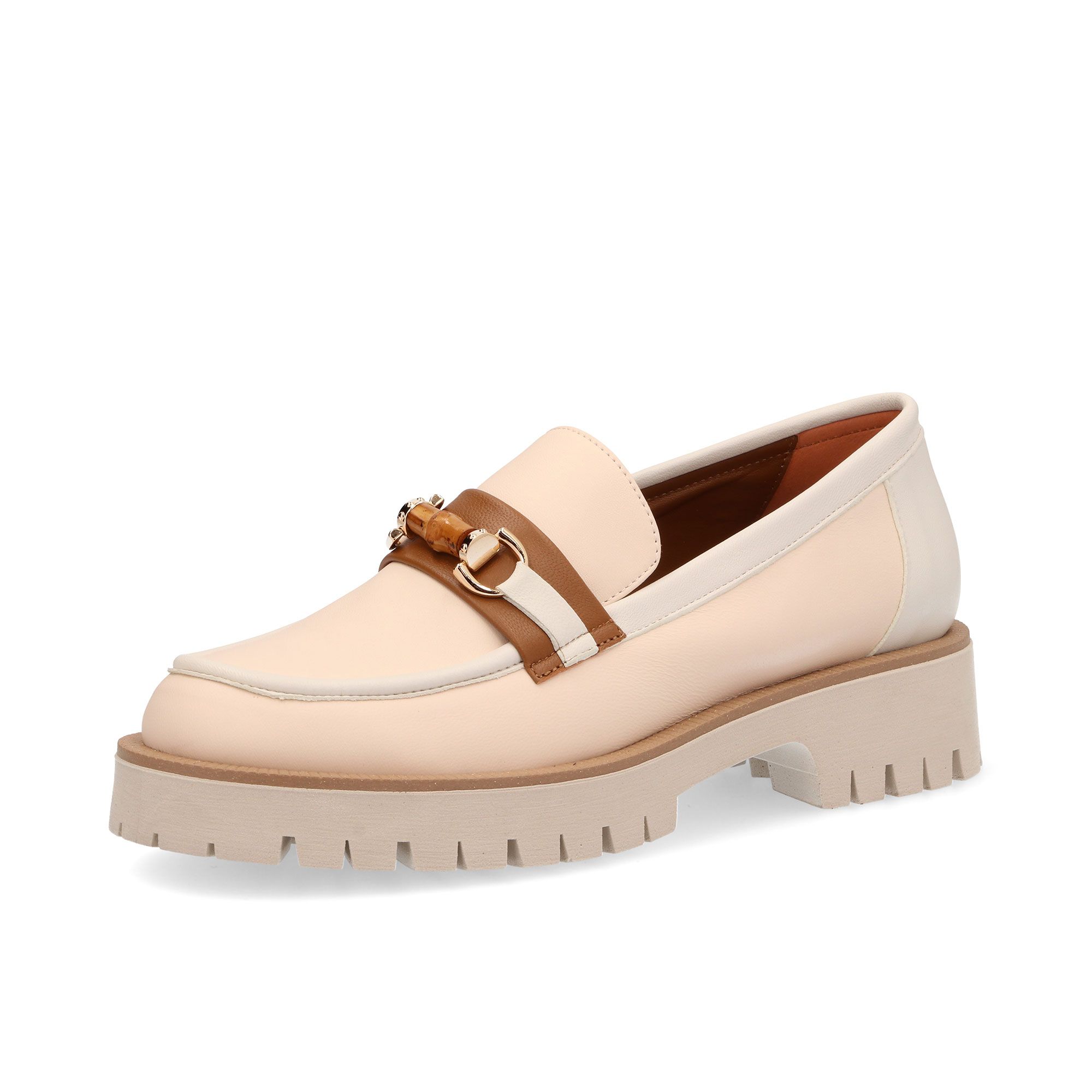 Gioia A.
Mocassini in pelle
con morsetto in 
metallo e bamboo