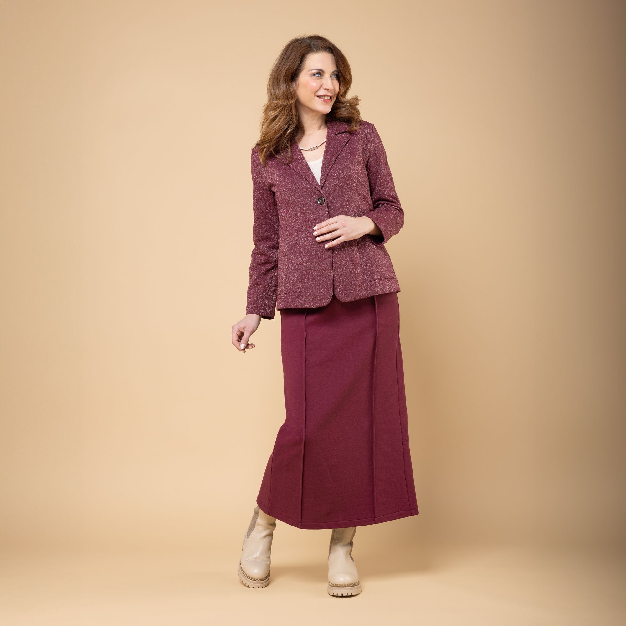 M’ama
Giacca in felpa con
lamé e chiusura 
a un bottone