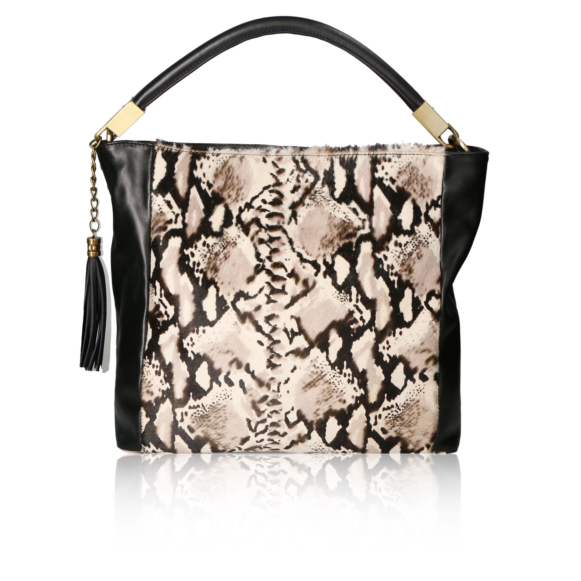Chiara Ferretti
Borsa in pelle con
inserti in cavallino
e zip