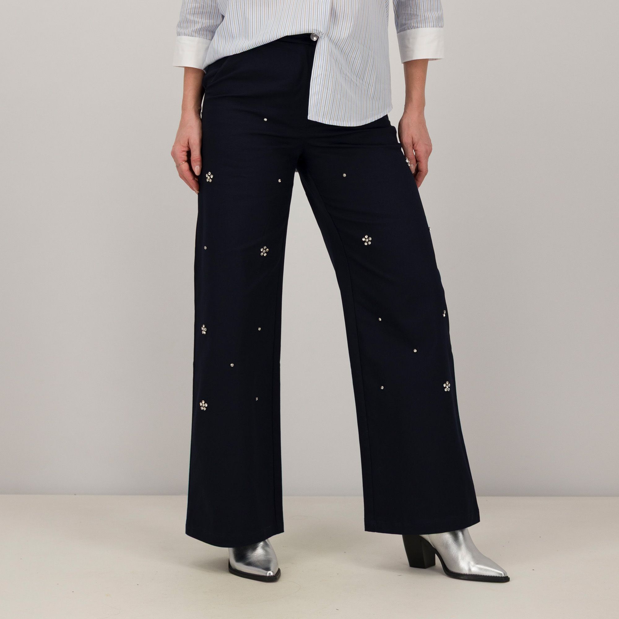 Rebeka Ross Pantaloni a gamba ampia con elastico