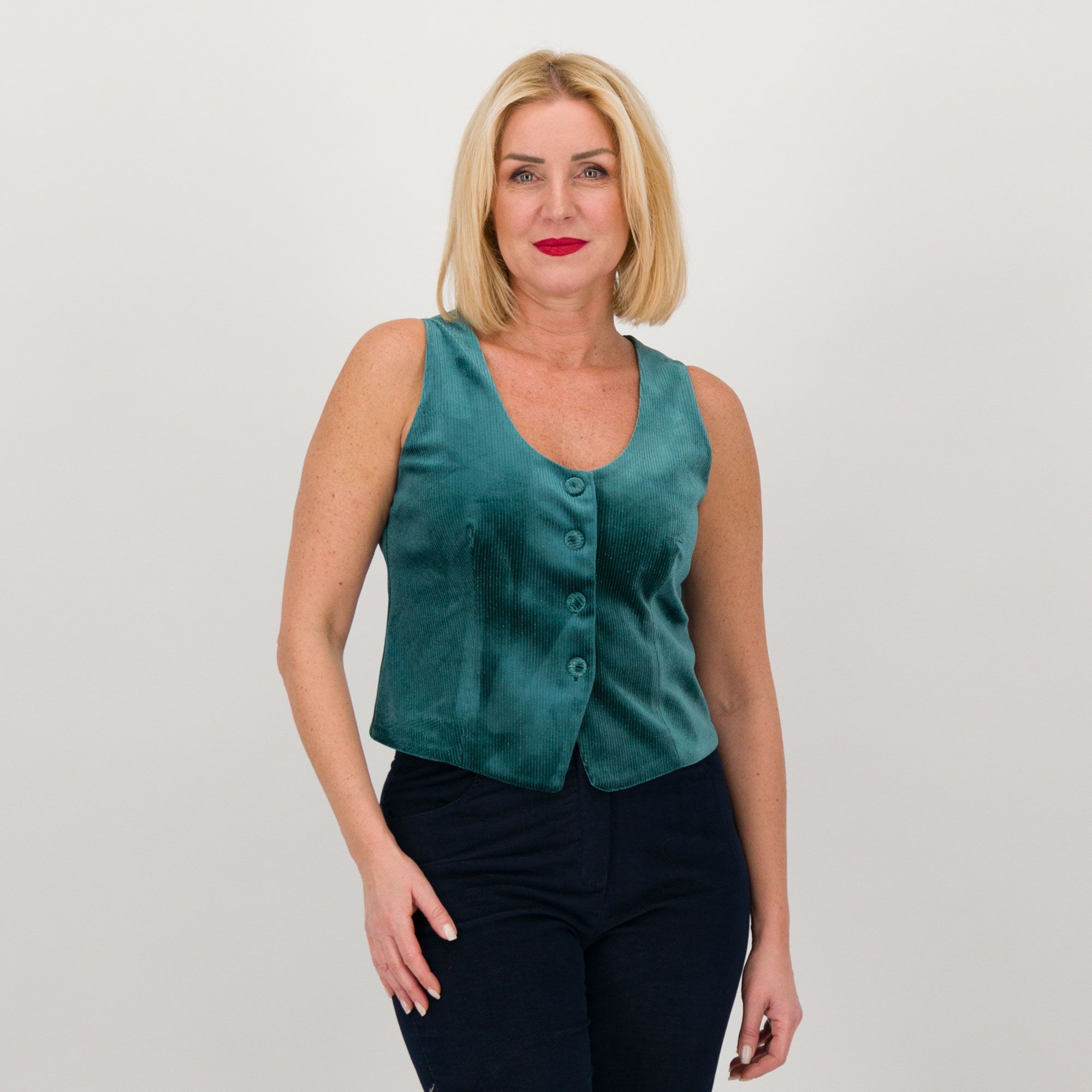 Caterina Lancini
Gilet in velluto
a coste con lamé