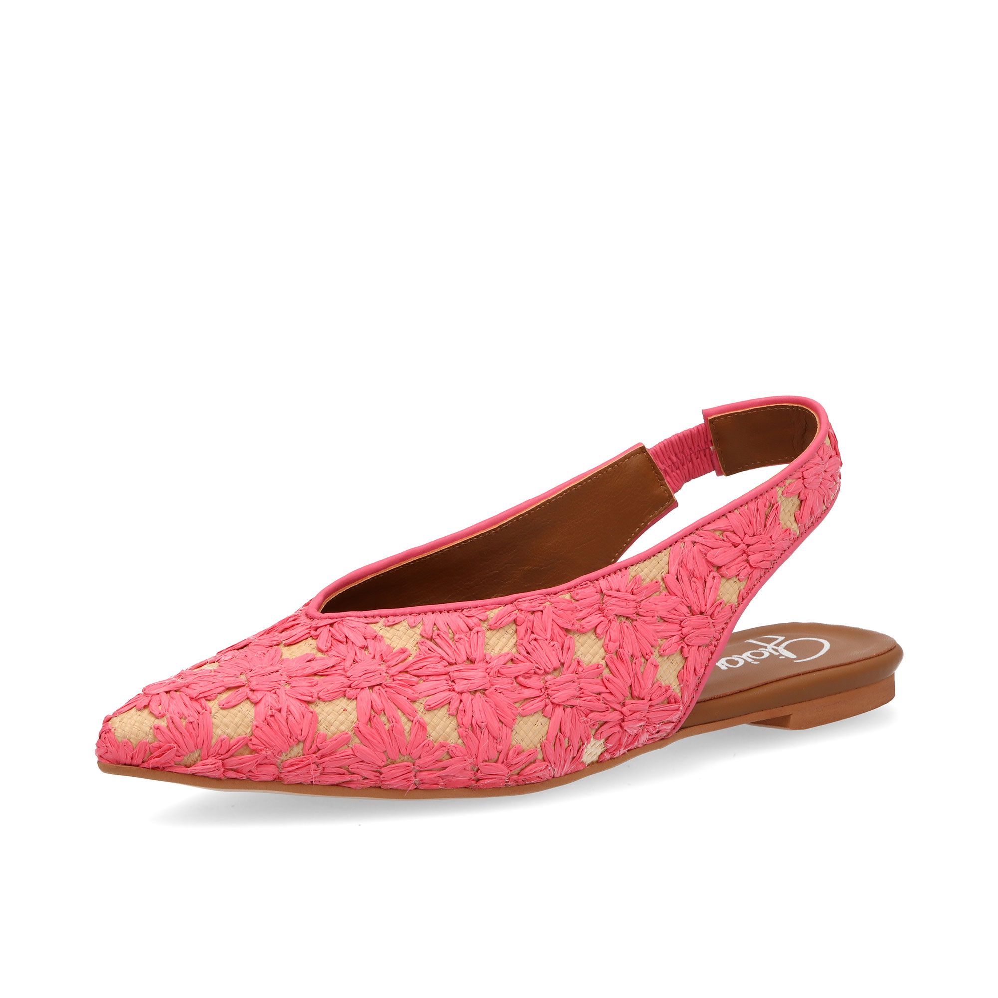 Gioia A.
Sandali slingback
in rafia con fiori 
ricamati, tacco 1,5cm