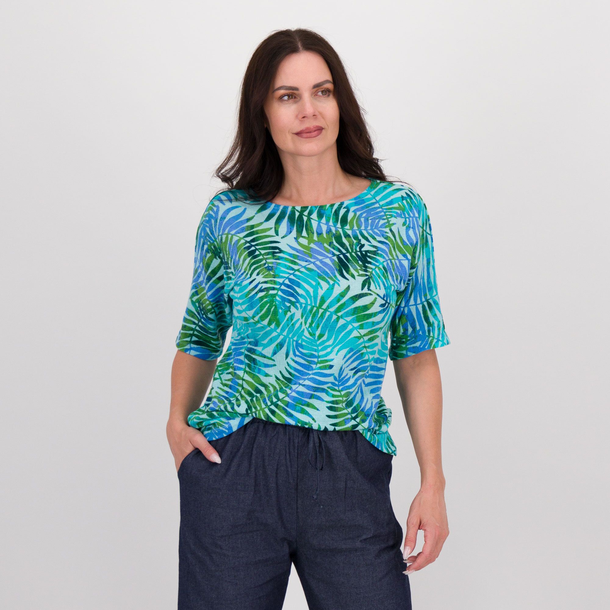 Denim & Co
T-Shirt con maniche
corte e scollo a
barchetta