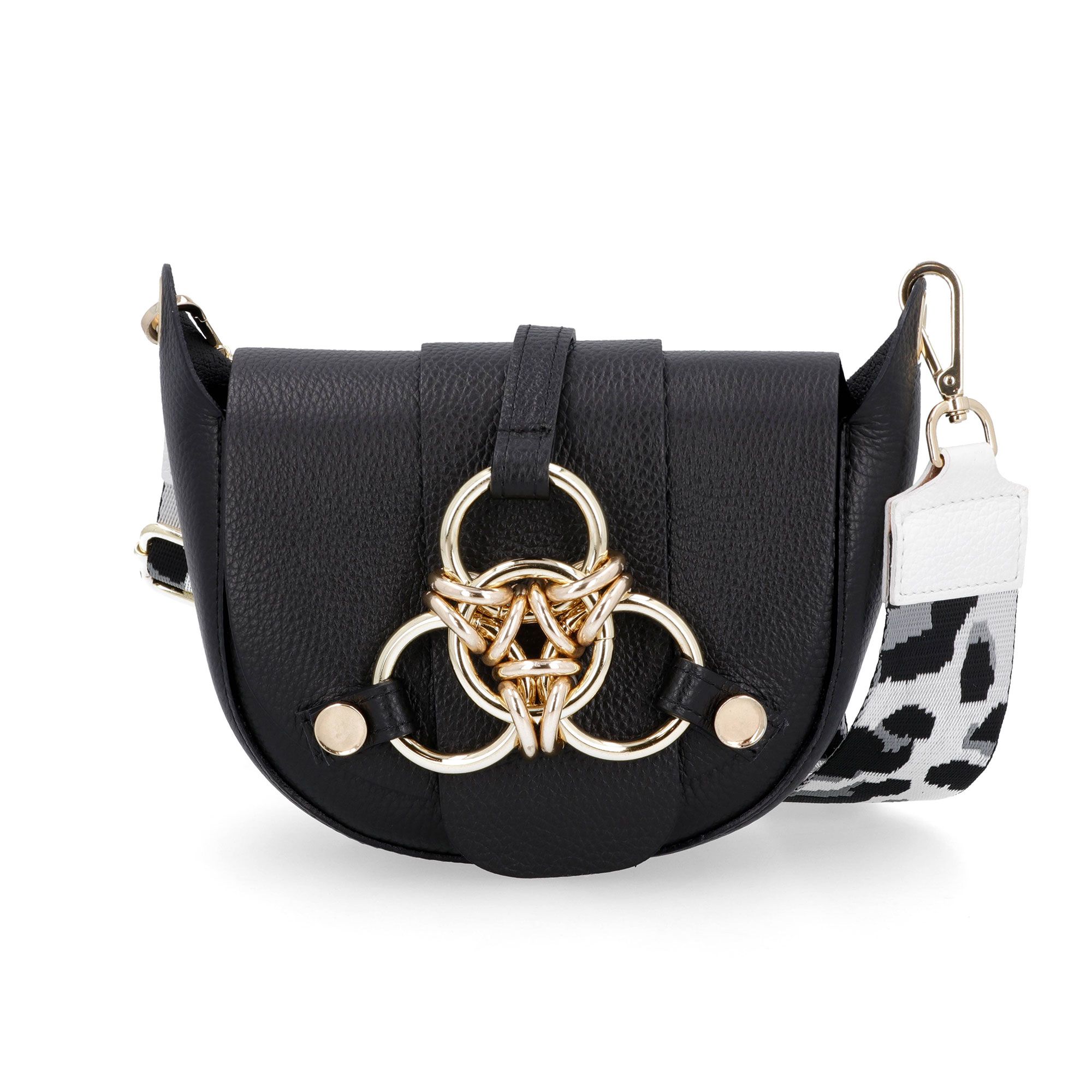 Stefano Ghilardi Borsa in pelle Emeris Ring con tracolla in tessuto