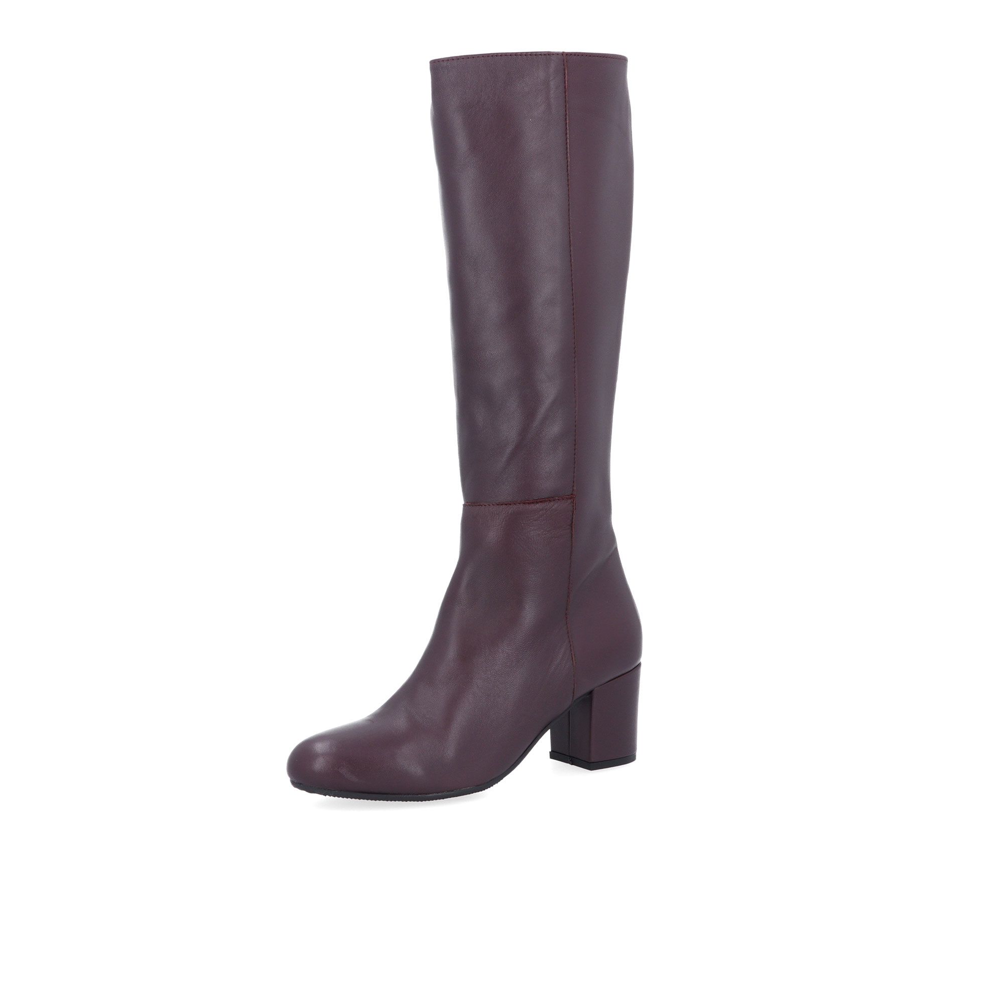 Galieti Stivali in pelle con zip tacco 7cm