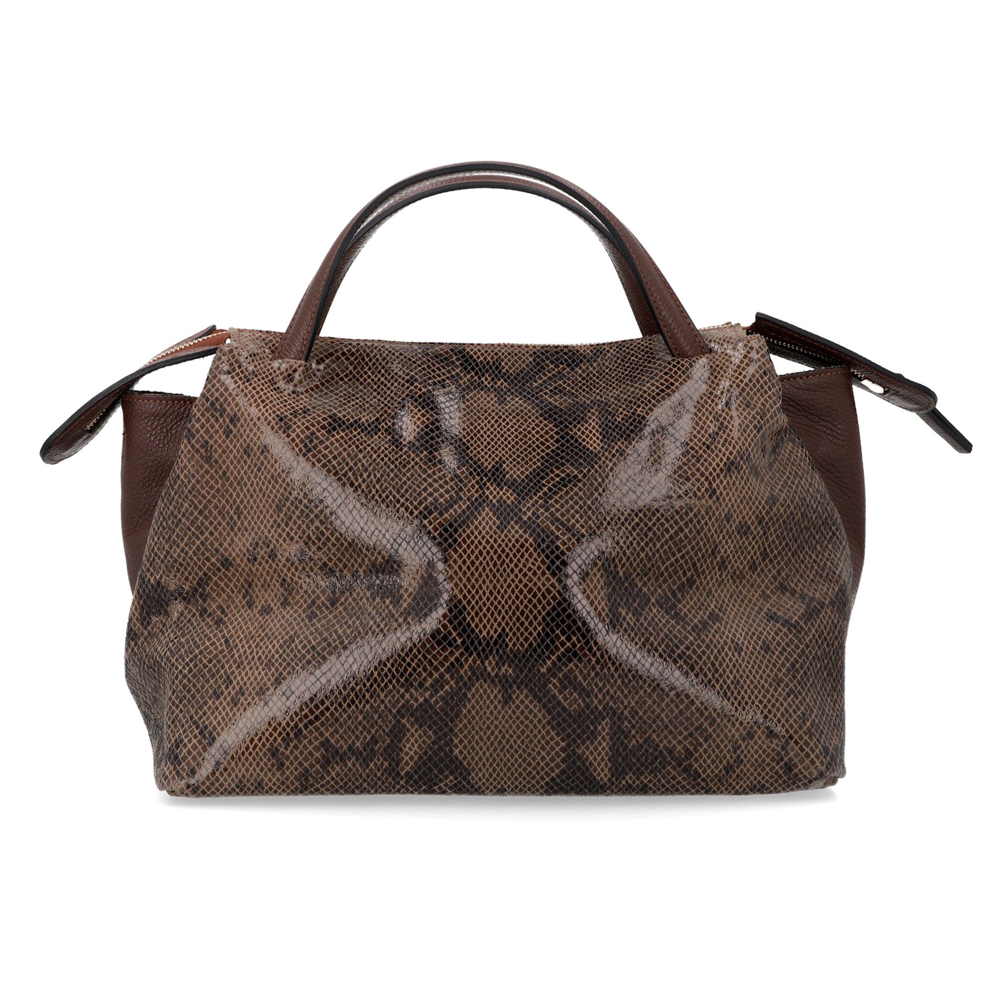 Le Corone Bags Borsa Strip in pelle dollaro con stampa pitone
