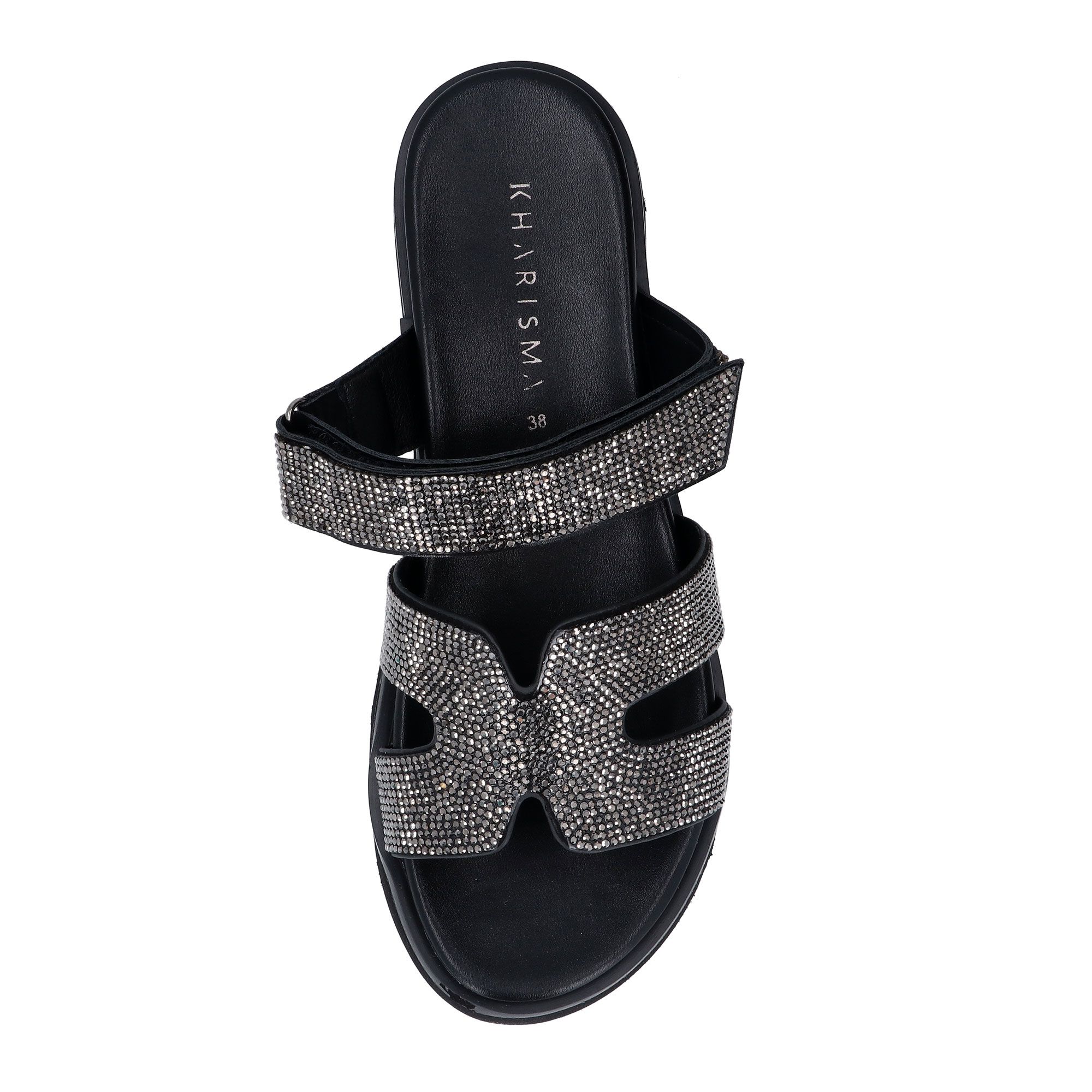 Kharisma Ciabatte con fasce glitter, velcro e soletta imbottita