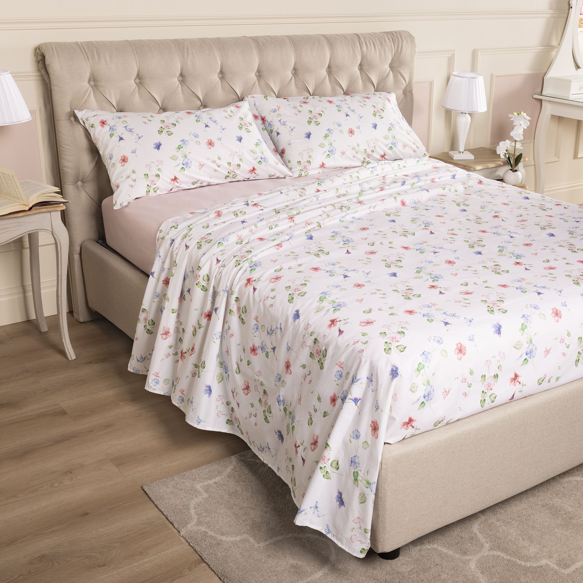 Happidea
Completo letto
in percalle di cotone
con stampa digitale