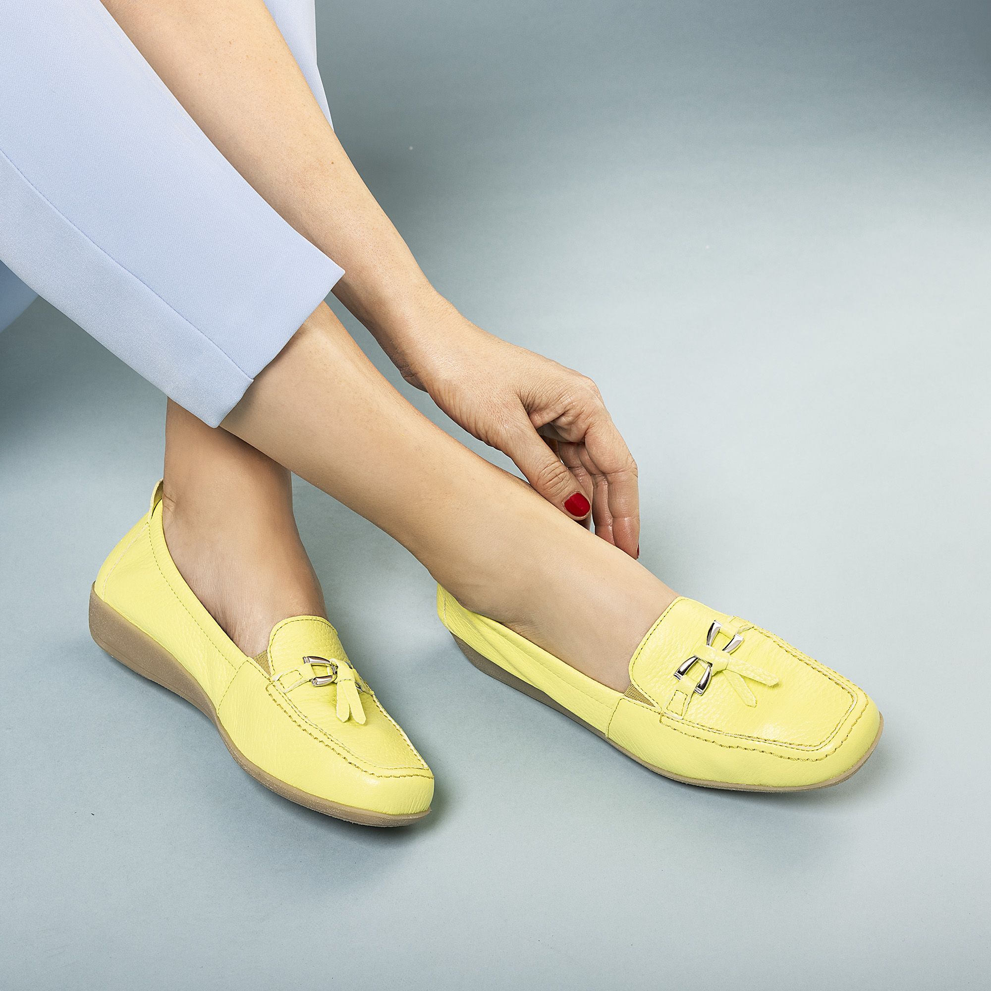 Vitaform
Mocassini in pelle
con morsetti e
soletta removibile