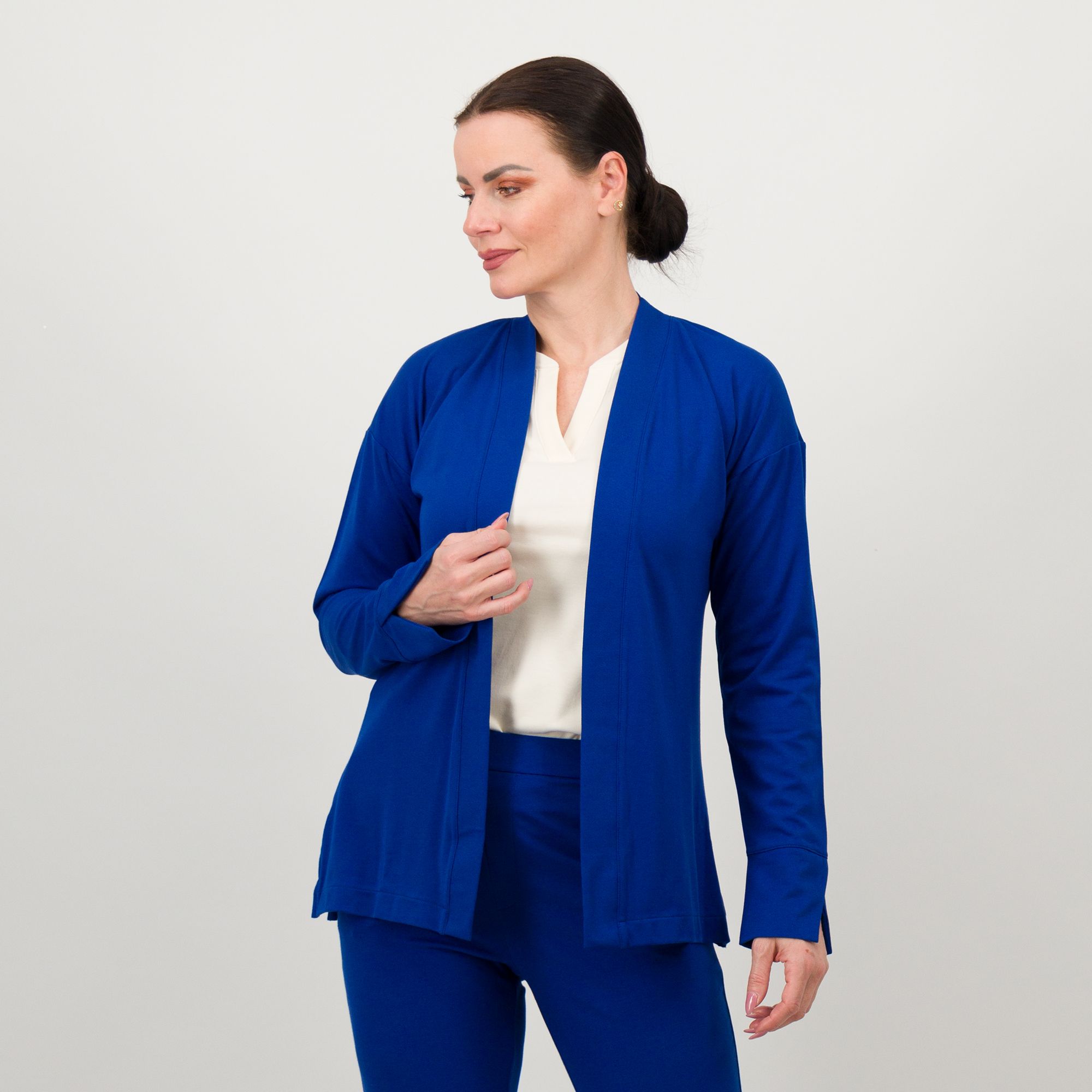 Isaac Mizrahi Live!
Cardigan aperto
a maniche lunghe
in tessuto tweed