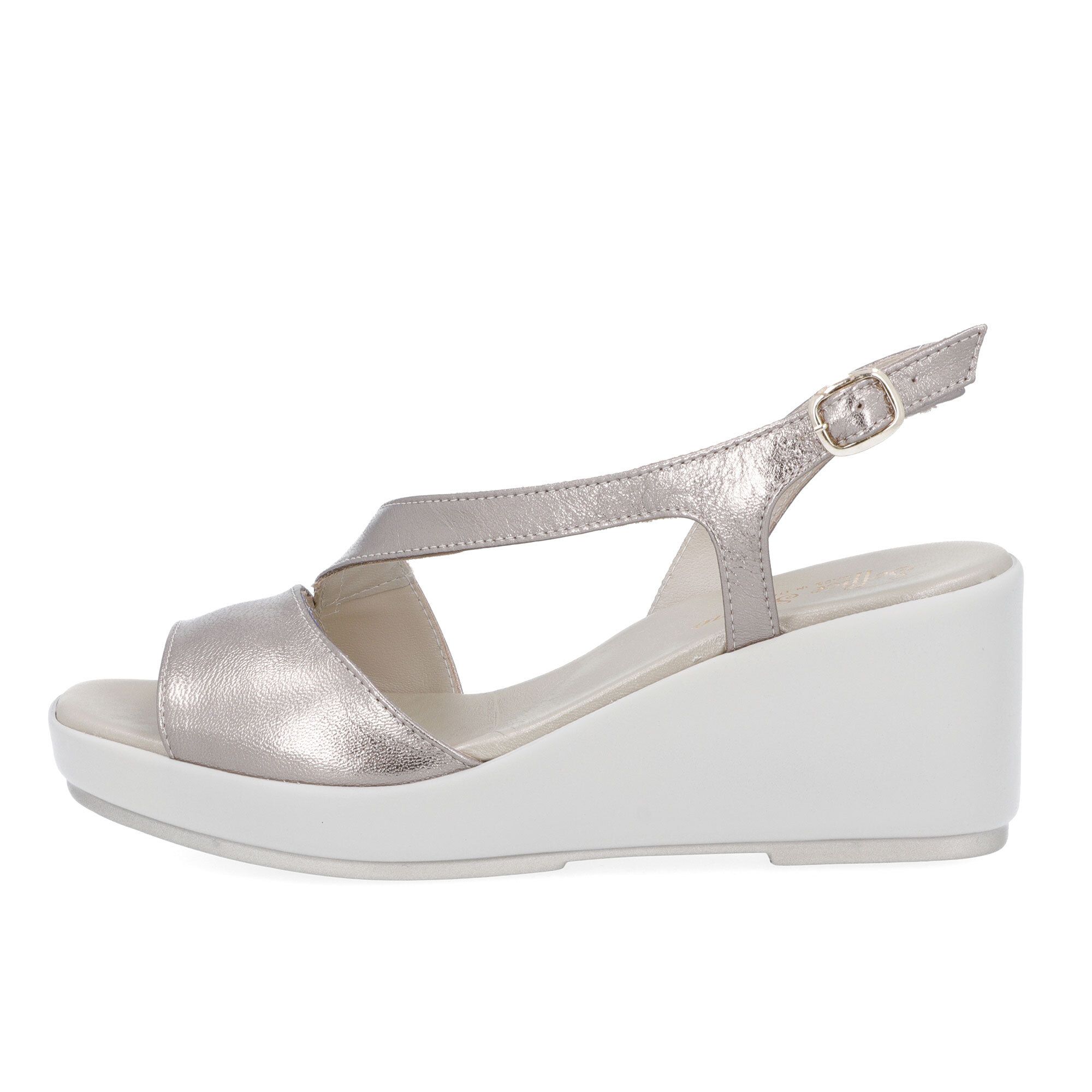 Soffice Sogno Sandali in pelle laminata con zeppa 7 cm