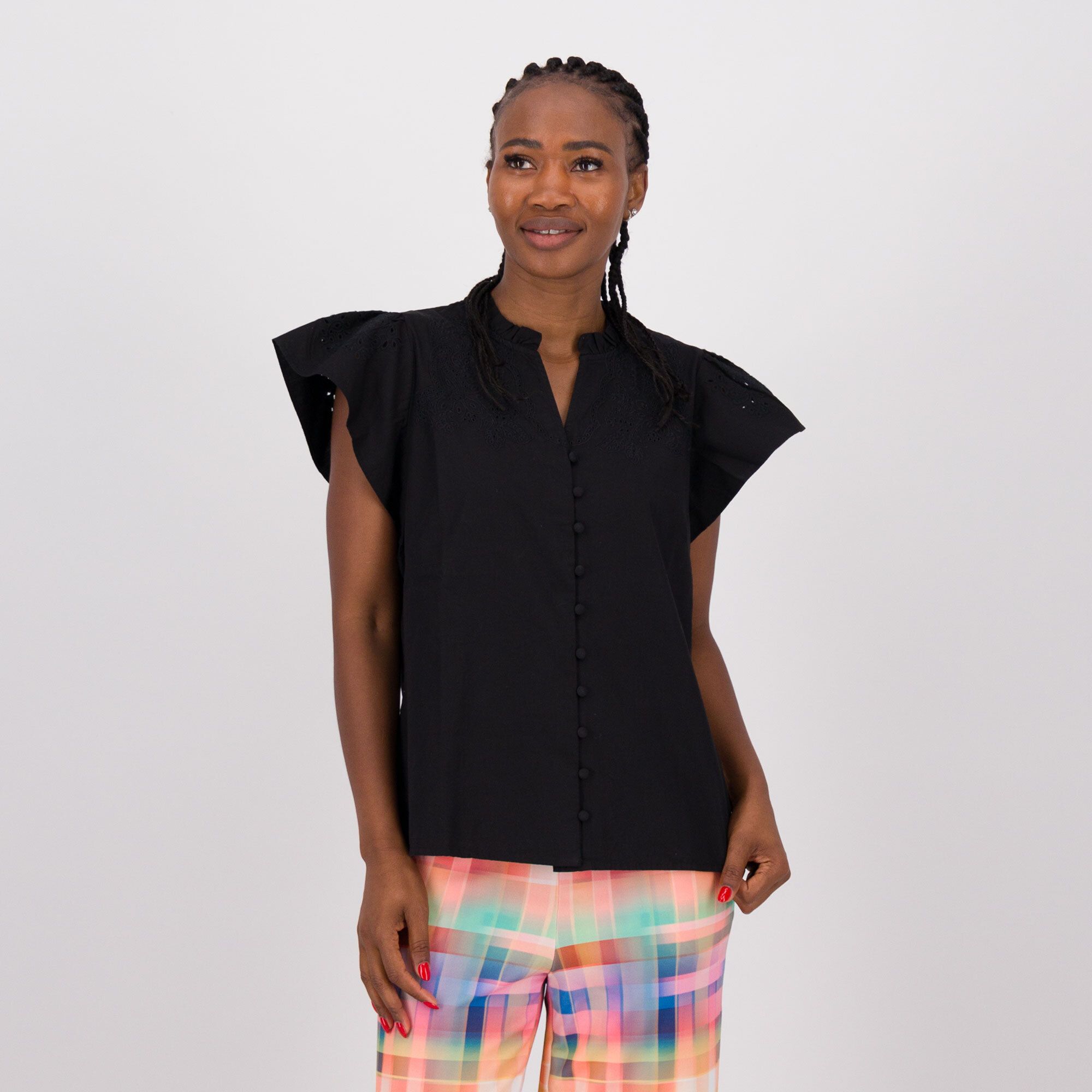 Isaac Mizrahi Live! Camicia in cotone con ricami