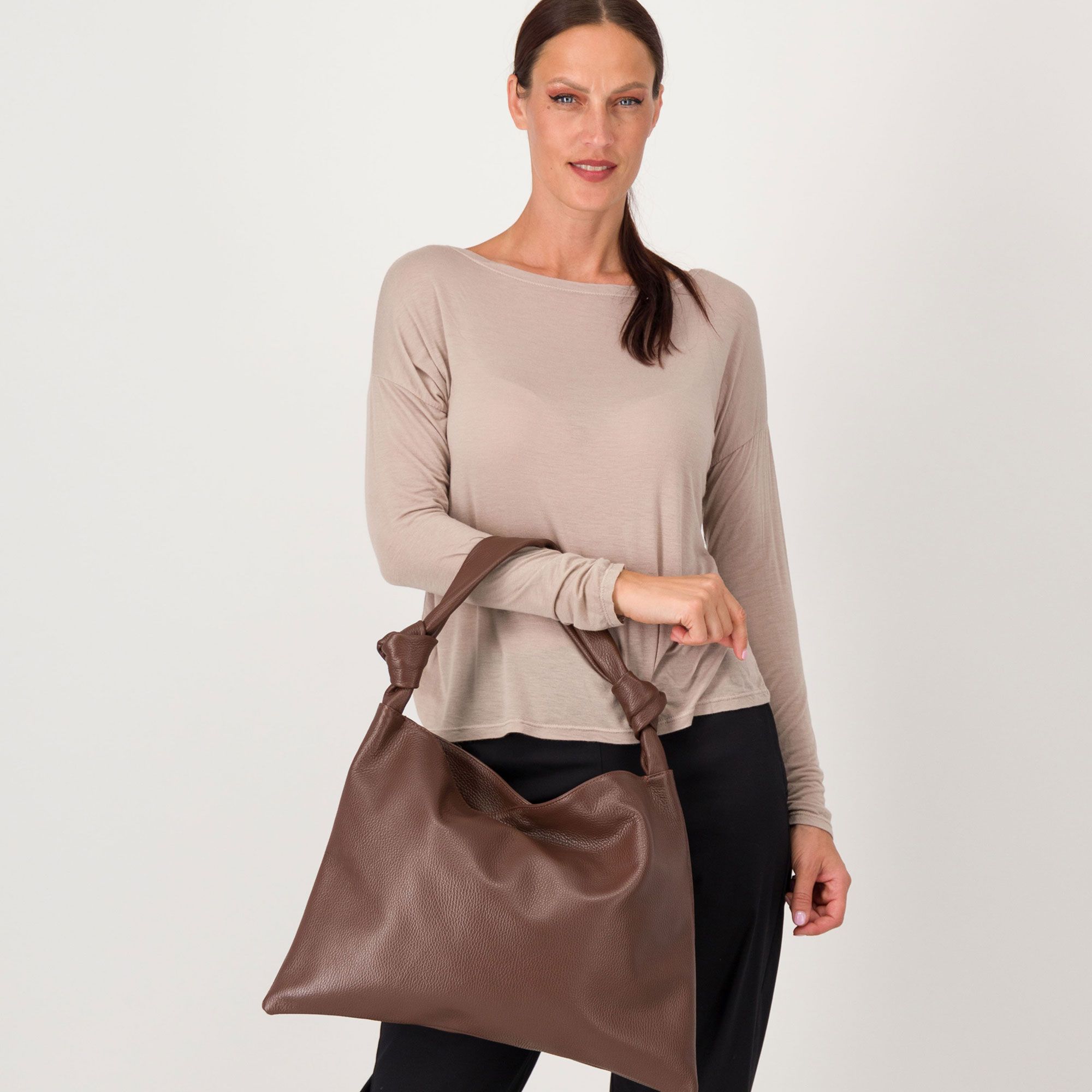 Le Corone Bags Borsa a spalla 2-N Bag in pelle manico con nodi