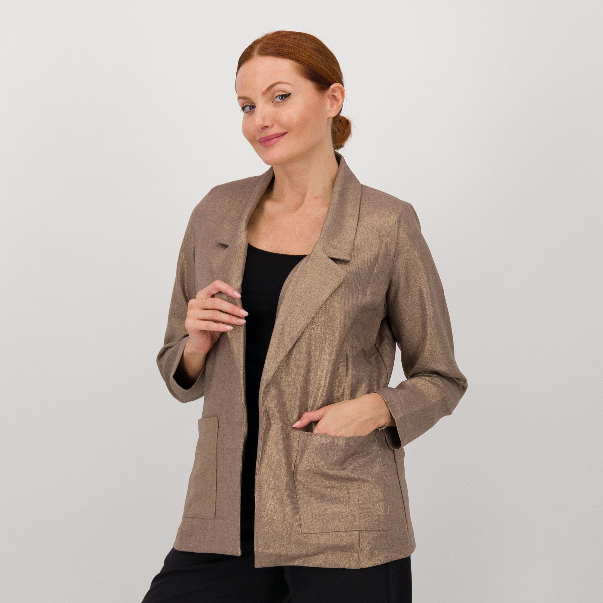 REBEKA ROSS
Giacca in tessuto 
spalmato color oro