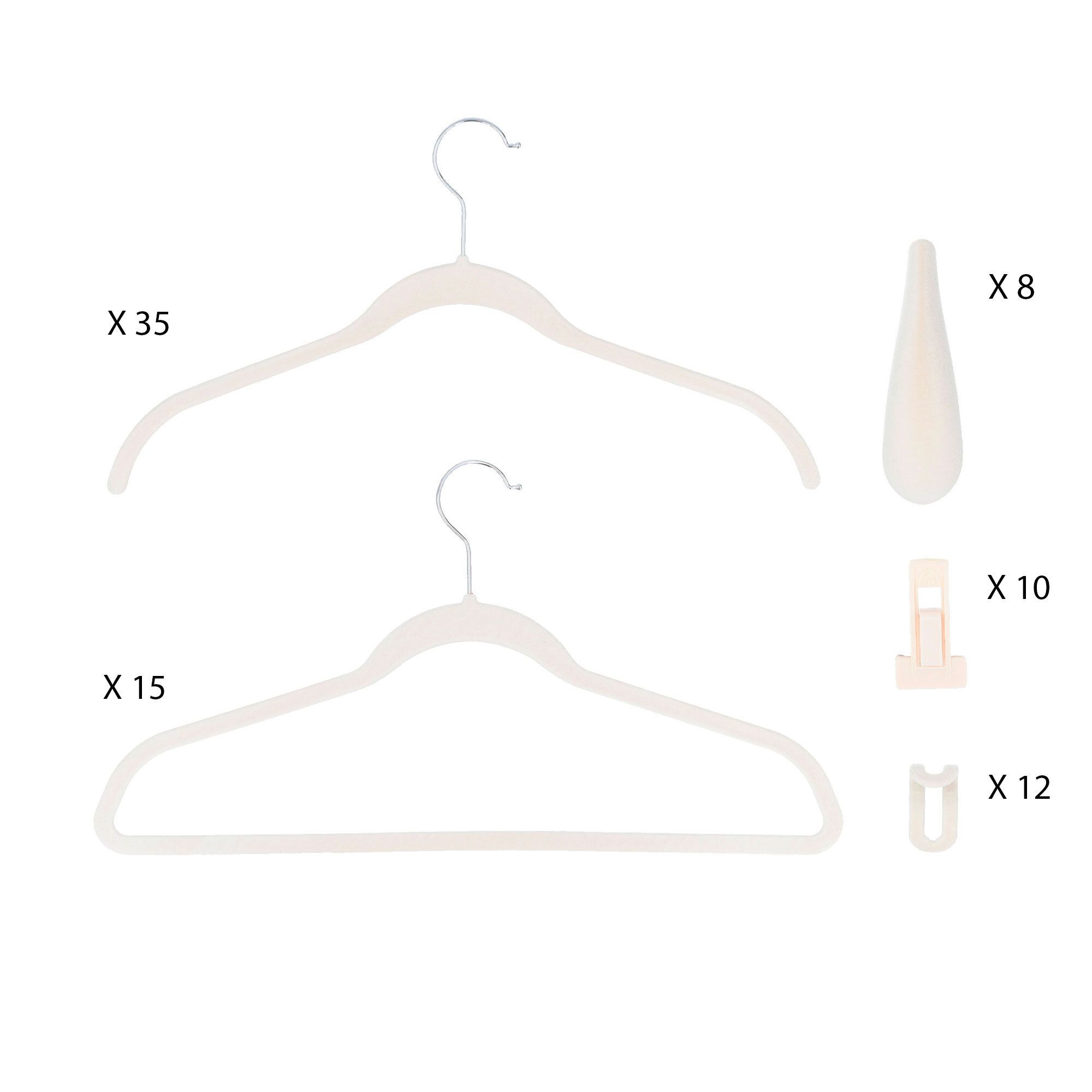 Organised Options: Set 80 pezzi:10 clips 50 appendini 8 spalline, 12 ganci