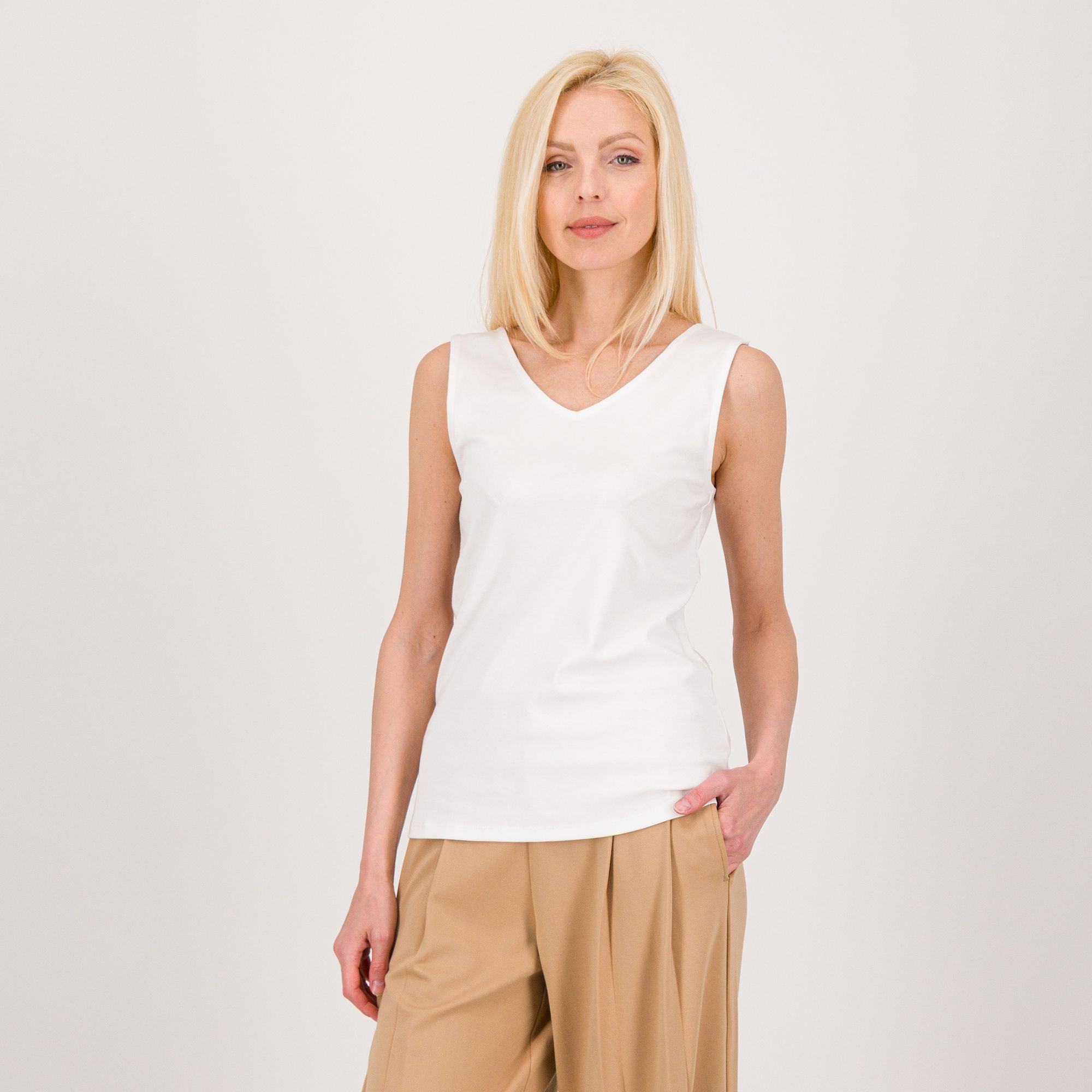 Isaac Mizrahi Live! Top smanicato reversibile misto cotone Pima
