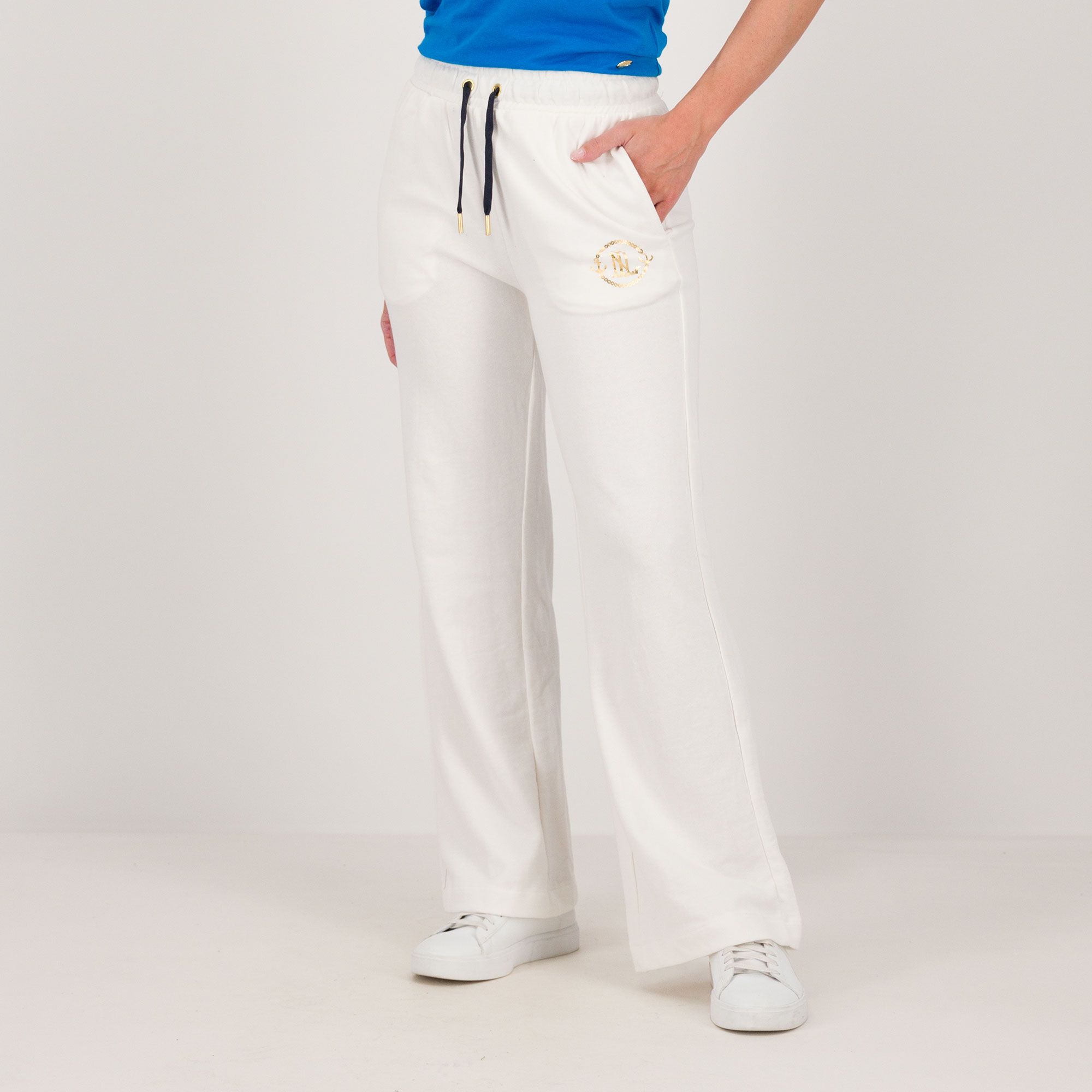 No Limits
Pantaloni a zampetta
in felpa di cotone
con coulisse in vita