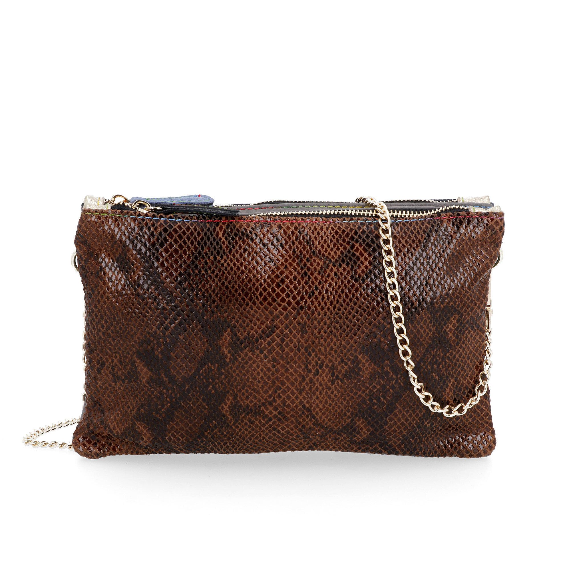 Ebarrito
Pochette in pelle
multiscomparto con
tracolla catena