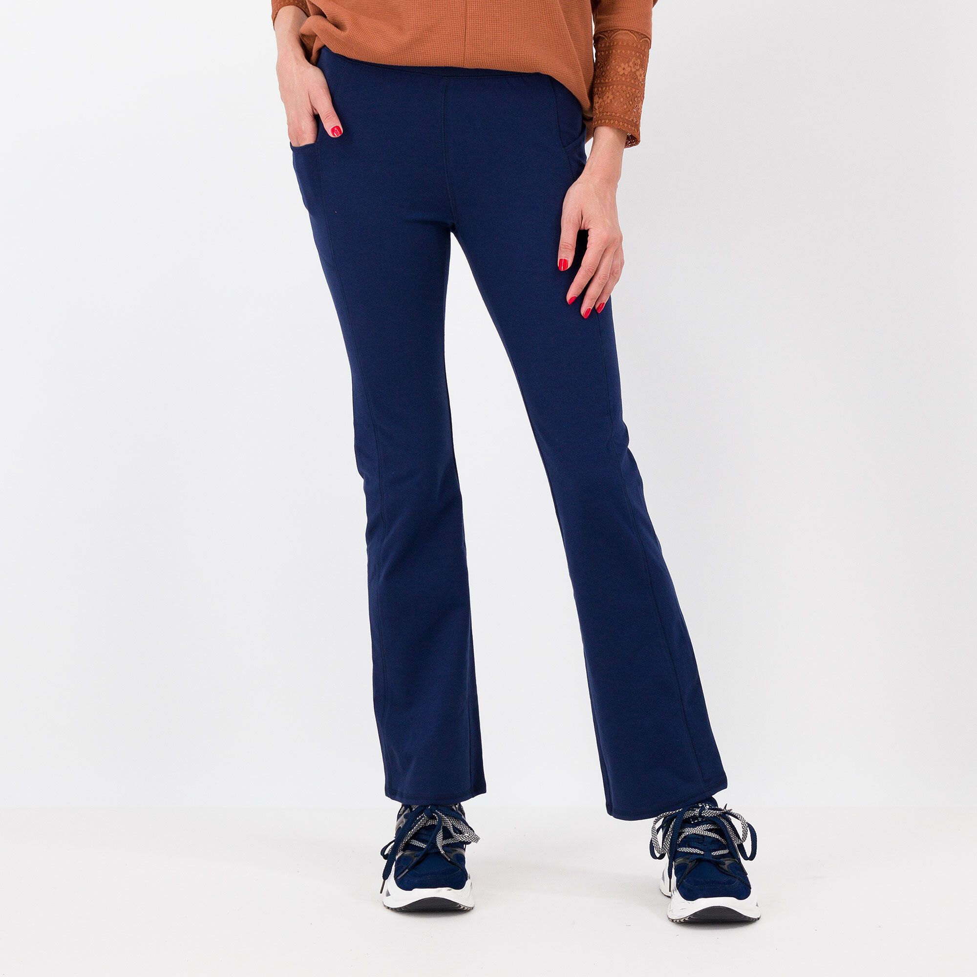 QVC Denim & Co Pantaloni a zampetta in cotone stretch