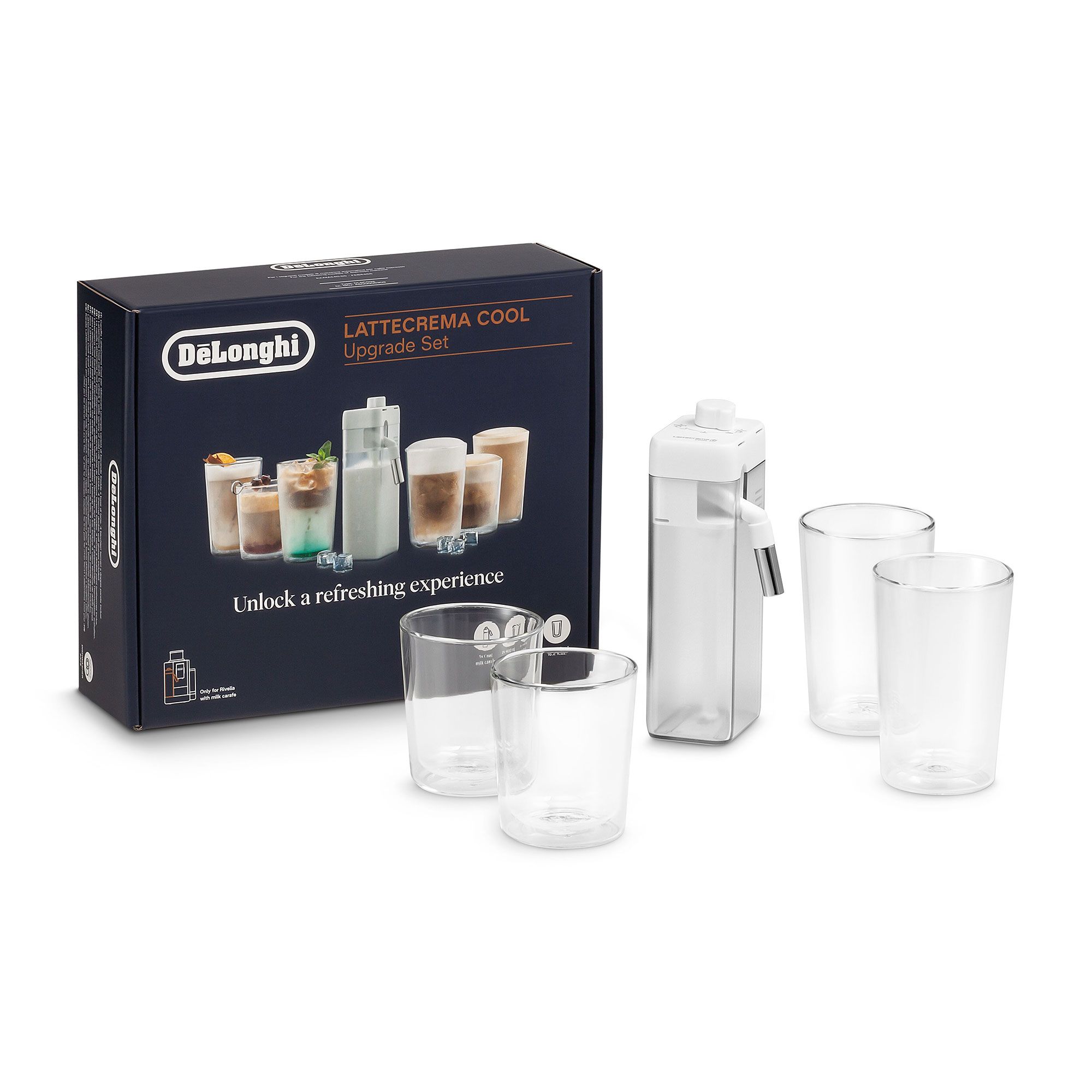 De'Longhi Rivelia
LatteCrema Cool
kit bevande fredde
+ 4 bicchieri termici