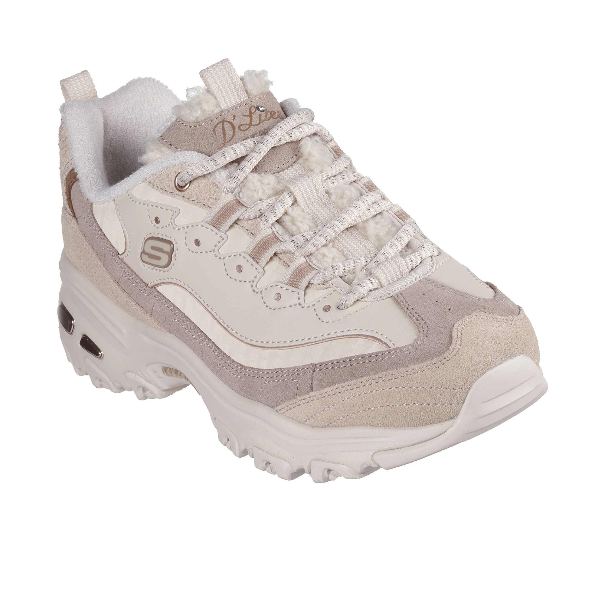 SKECHERS
Sneaker chunky
D'Lites con dettagli
in finto pelo
