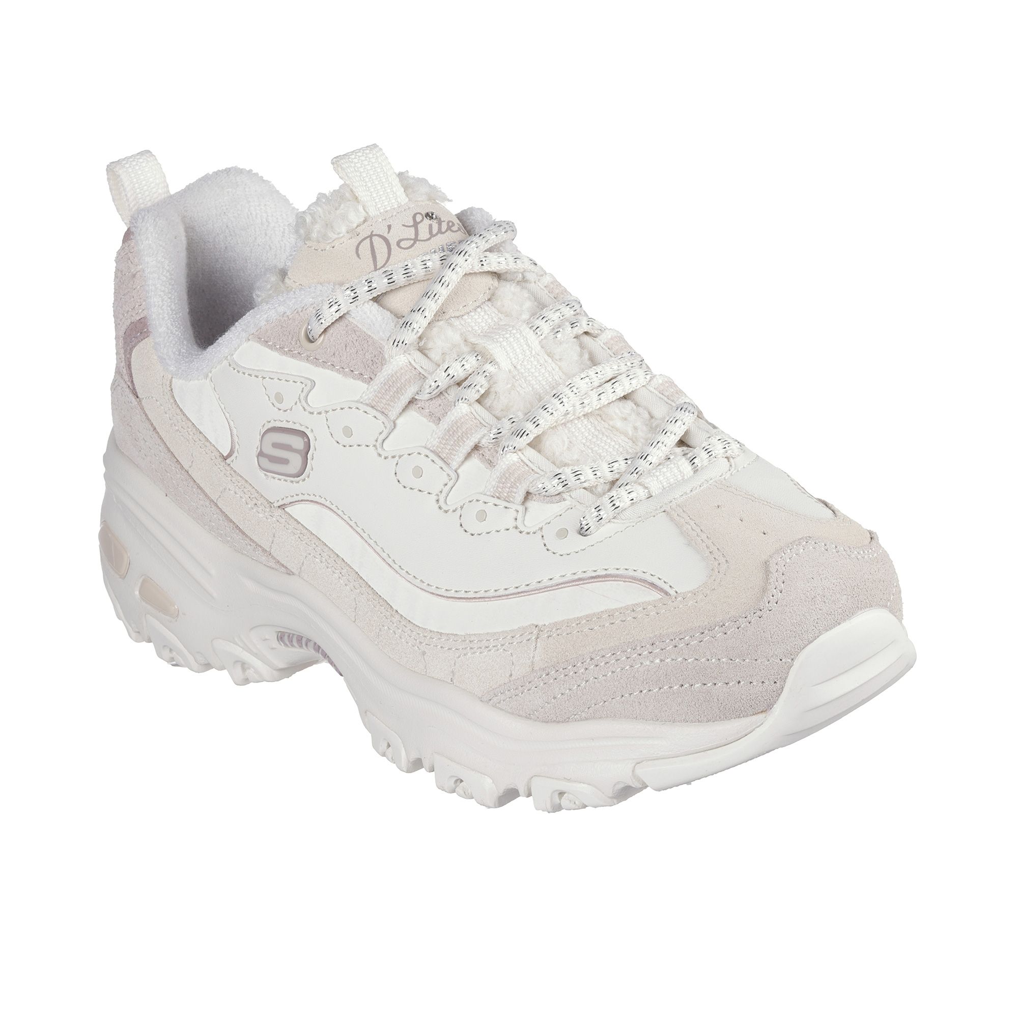 SKECHERS Sneaker chunky D'Lites con dettagli in finto pelo
