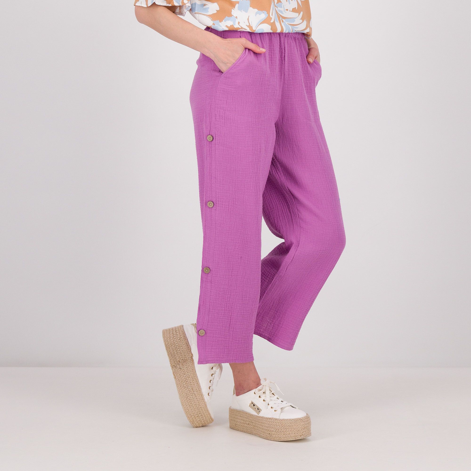 Denim & Co
Pantaloni cropped
in cotone con
elastico in vita