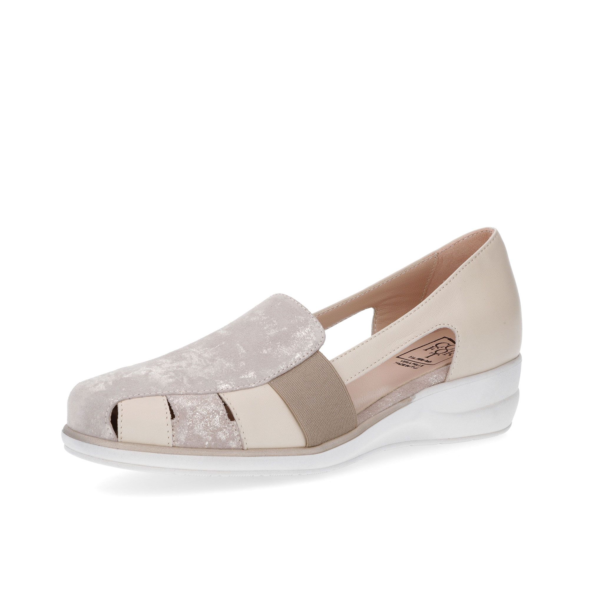 Confort
Mocassini in pelle 
con inserti laminati