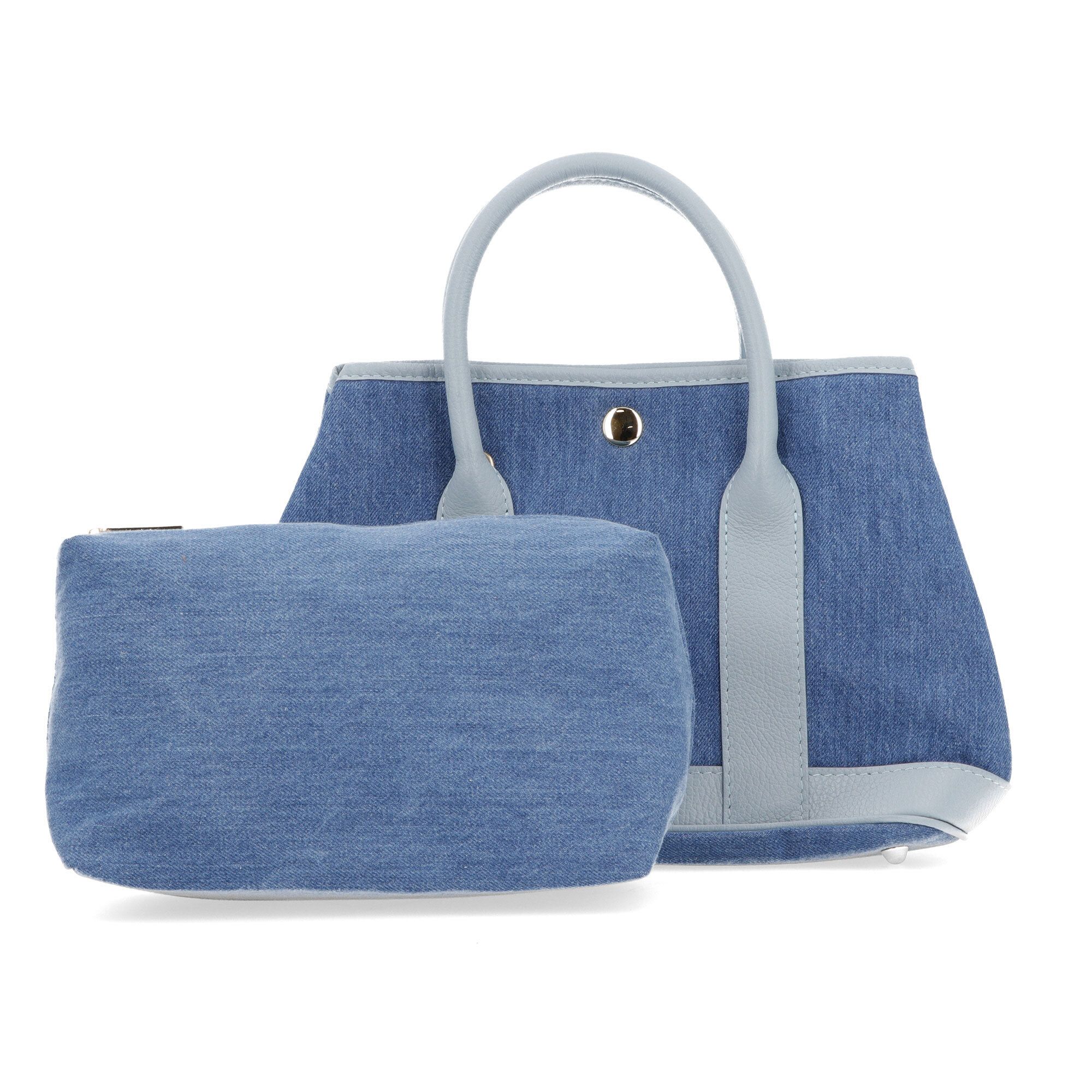 Le Corone Bags
Borsa a mano
in pelle e denim