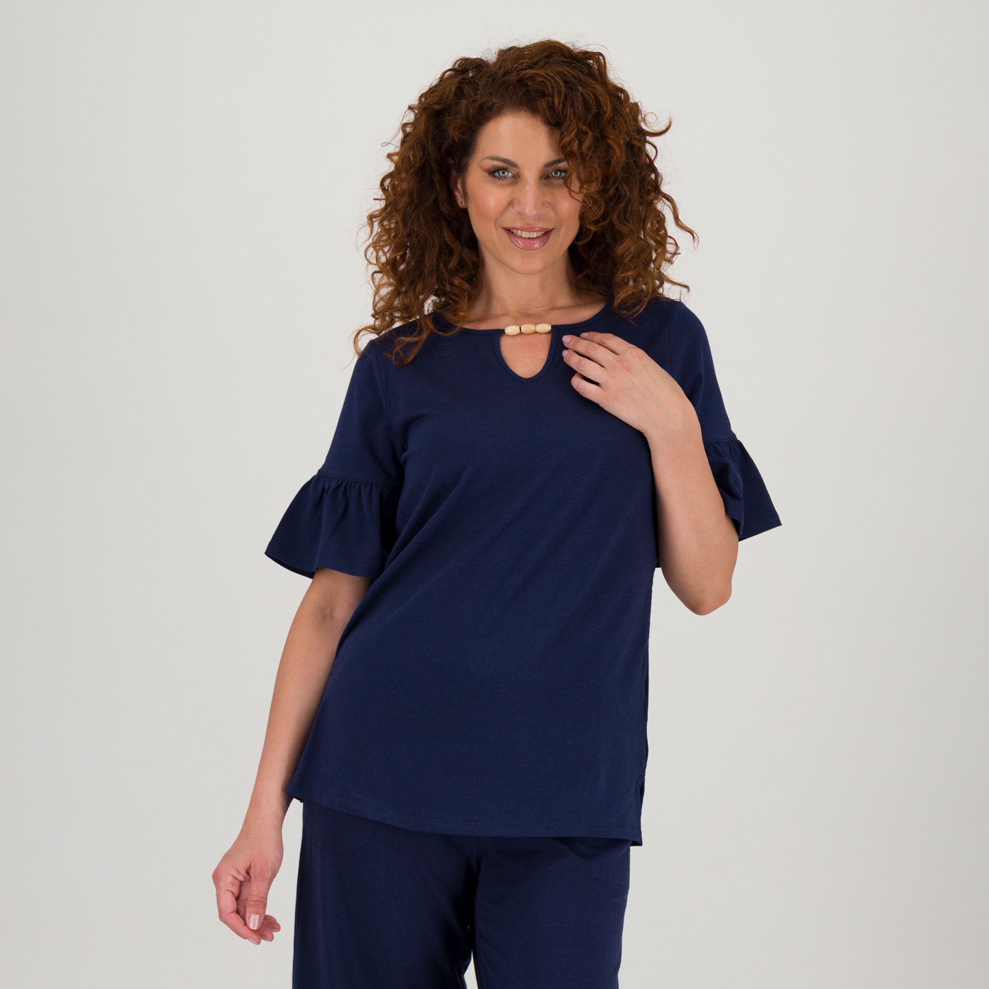 Denim & Co.
Maglietta
in misto cotone
con perline