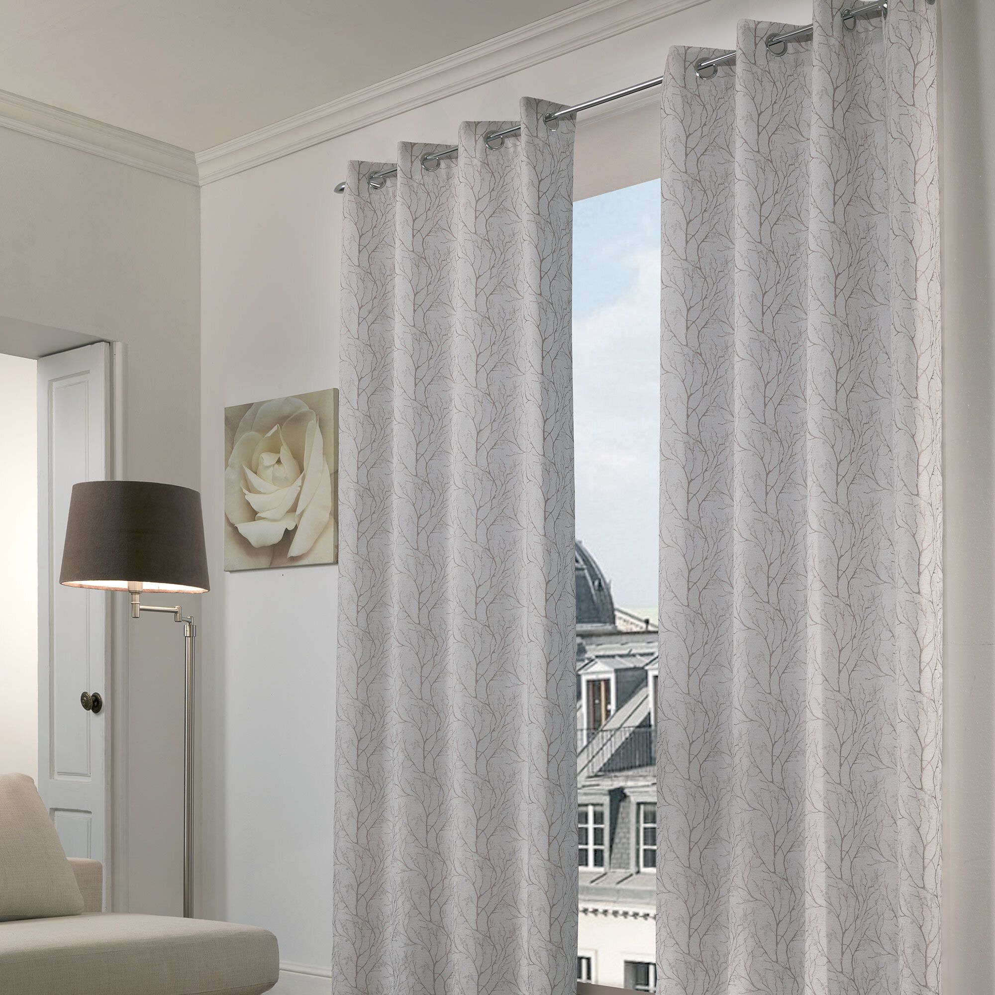 Bottega Textiles
Set 2 tende Bonsai
semicoprenti in 
jacquard, 140x280cm