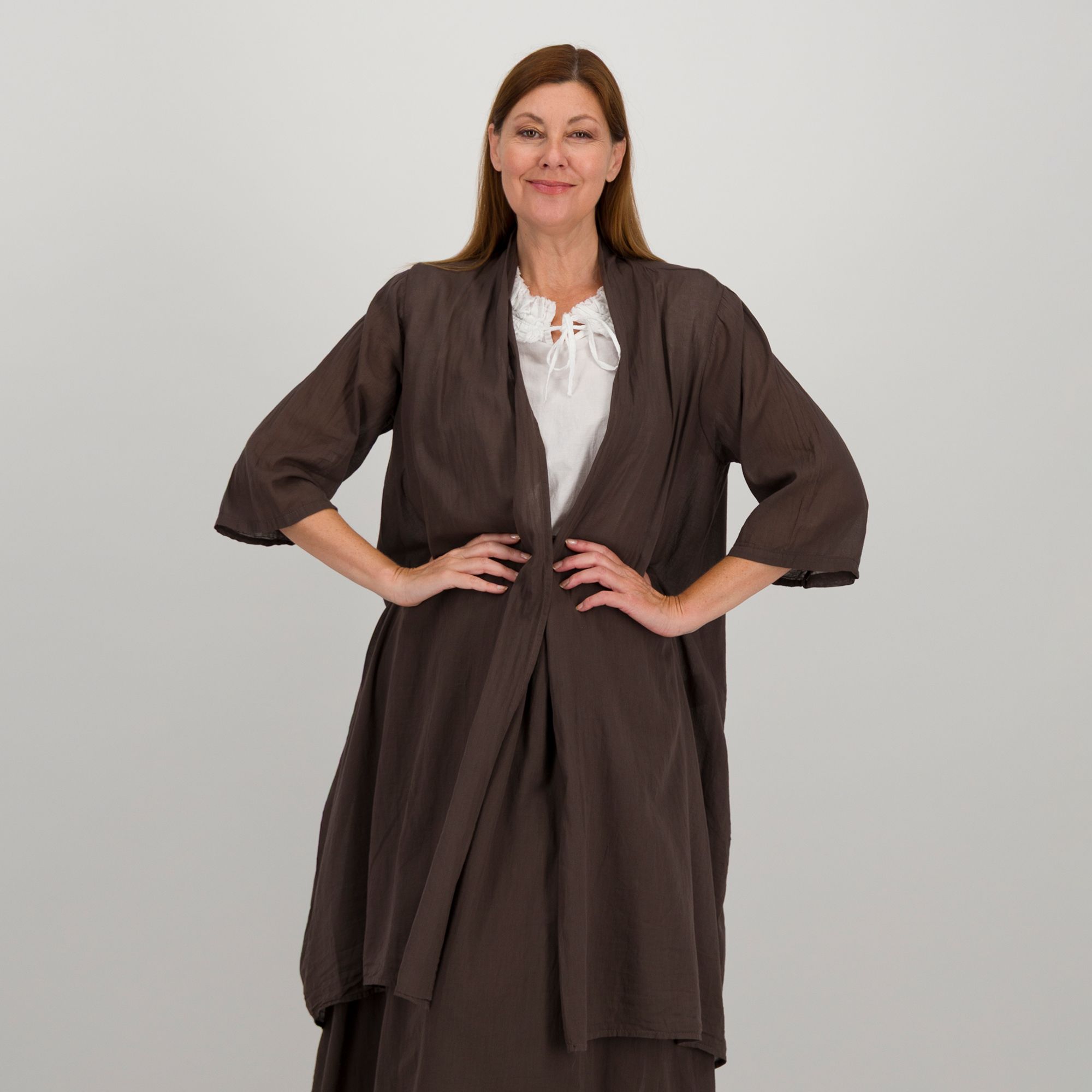 Enjoy Kimono lungo in mussola di cotone