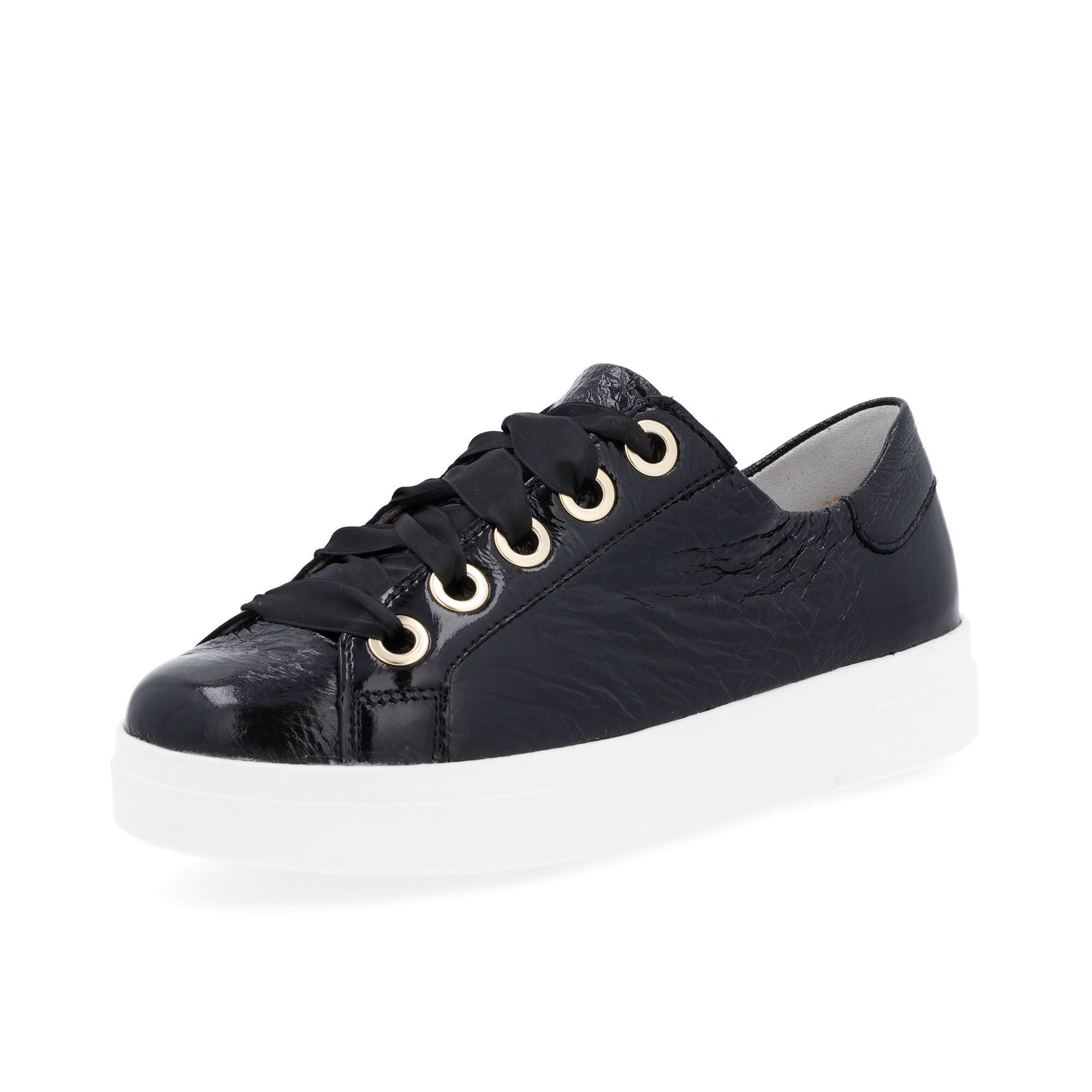 Vitaform Sneaker in pelle verniciata con lacci in raso