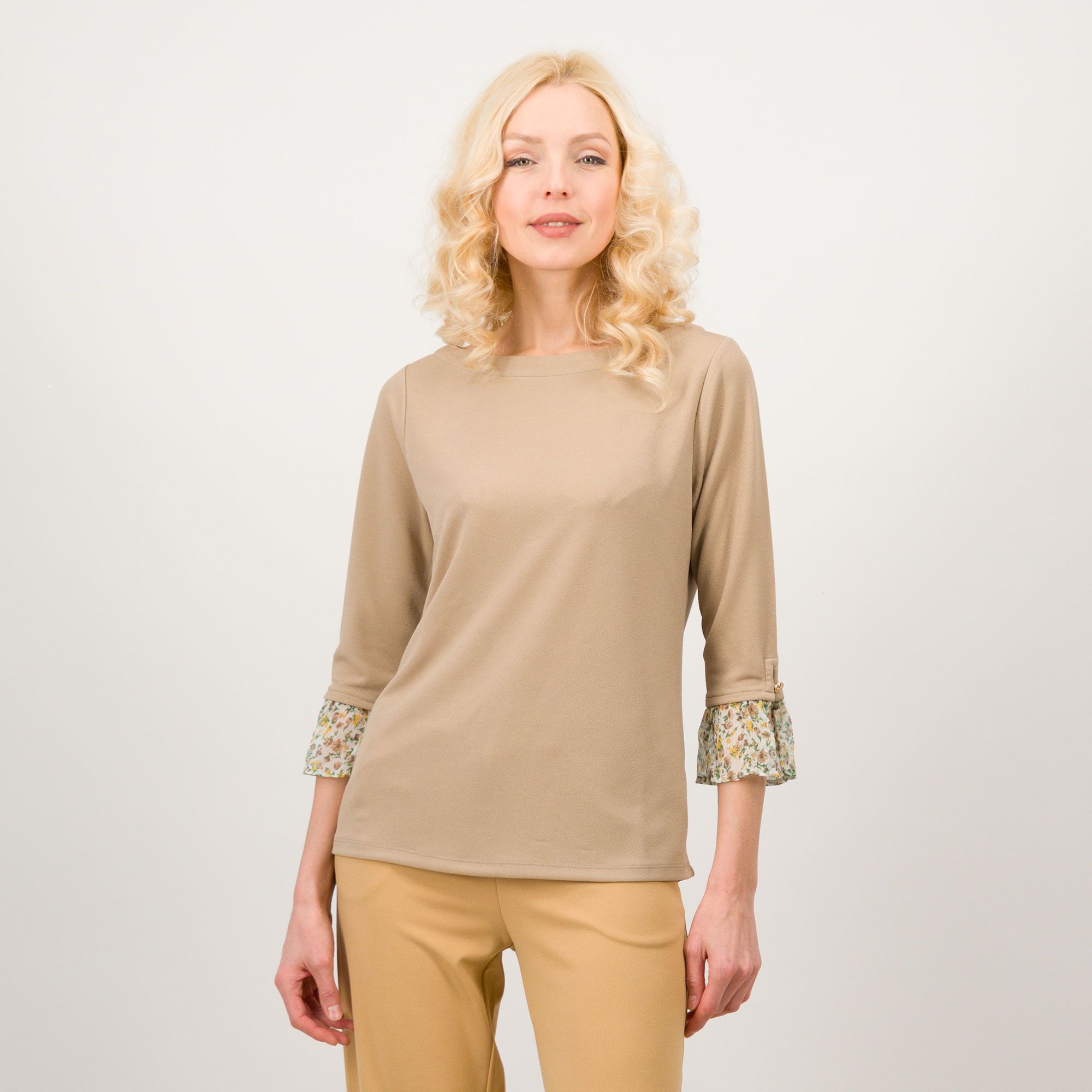 Isaac Mizrahi Live! Maglia con scollo a barchetta e dettagli in chiffon fantasia