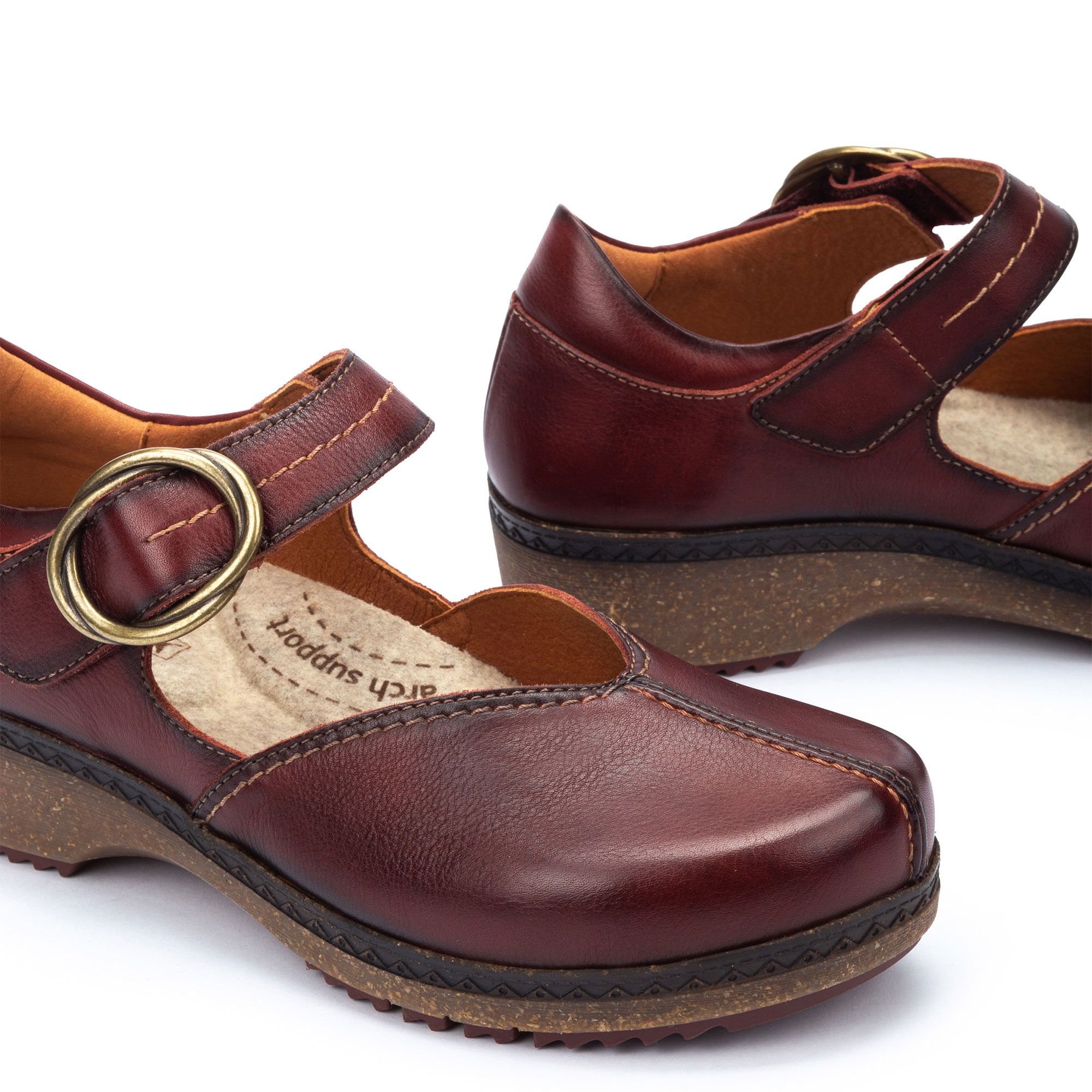 Pikolinos Scarpe in pelle con cinturino e zeppa 4 cm