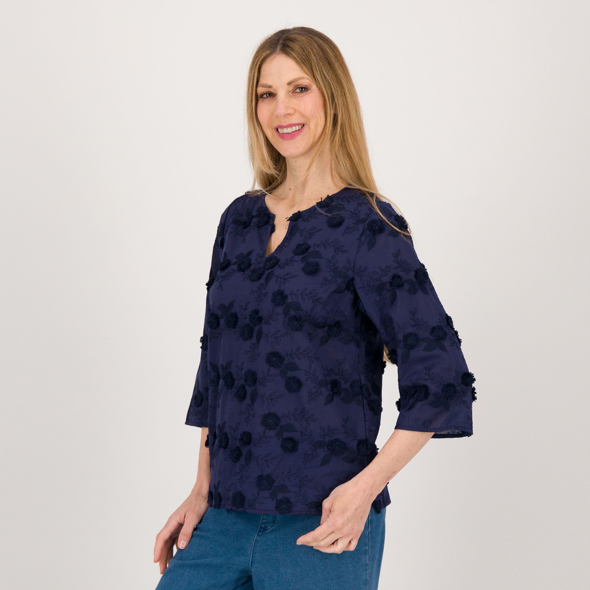 Isaac Mizrahi Live!
Blusa in cotone
ricamato a maniche
lunghe