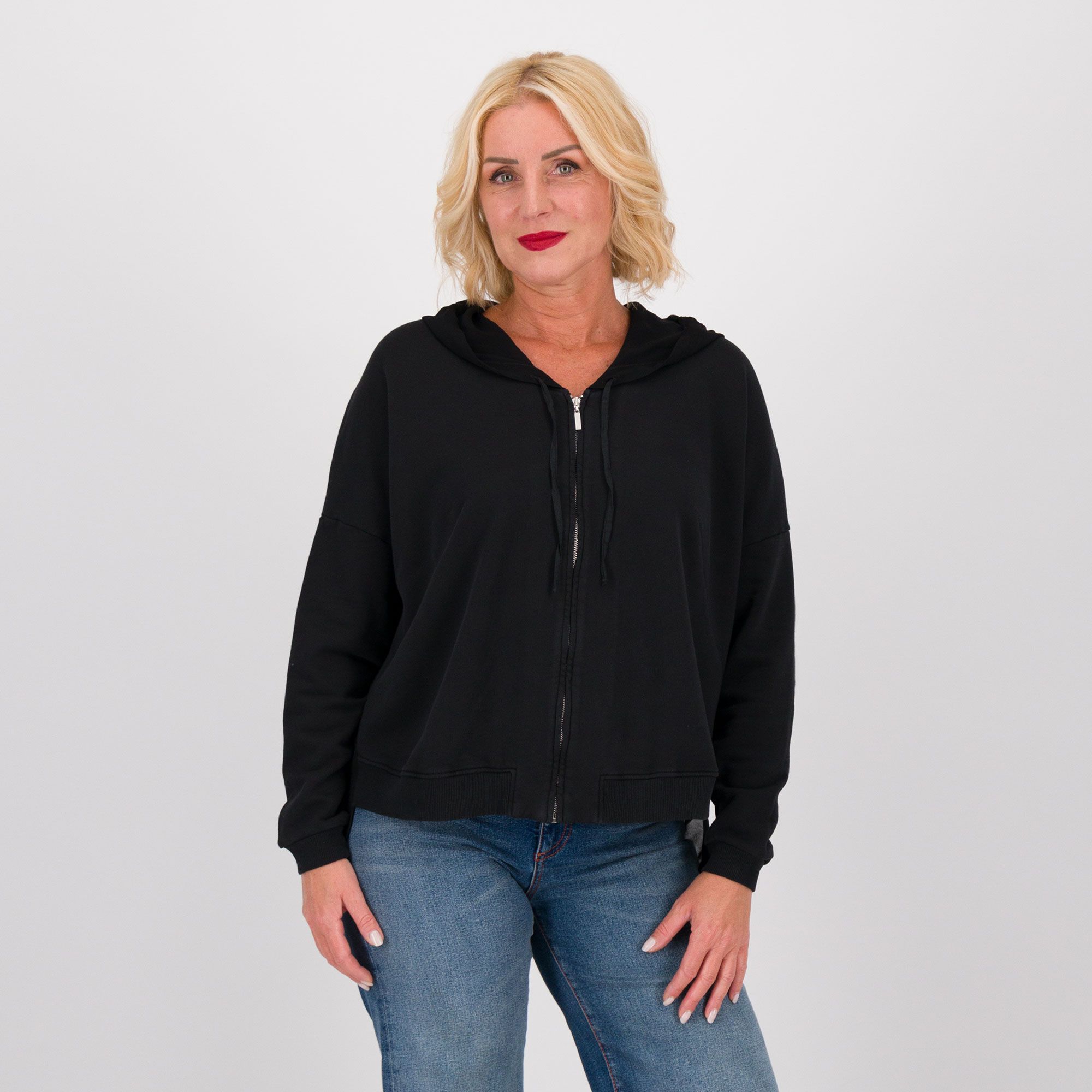 Colour Lab Felpa con cappuccio in felpa di cotone e georgette viscosa