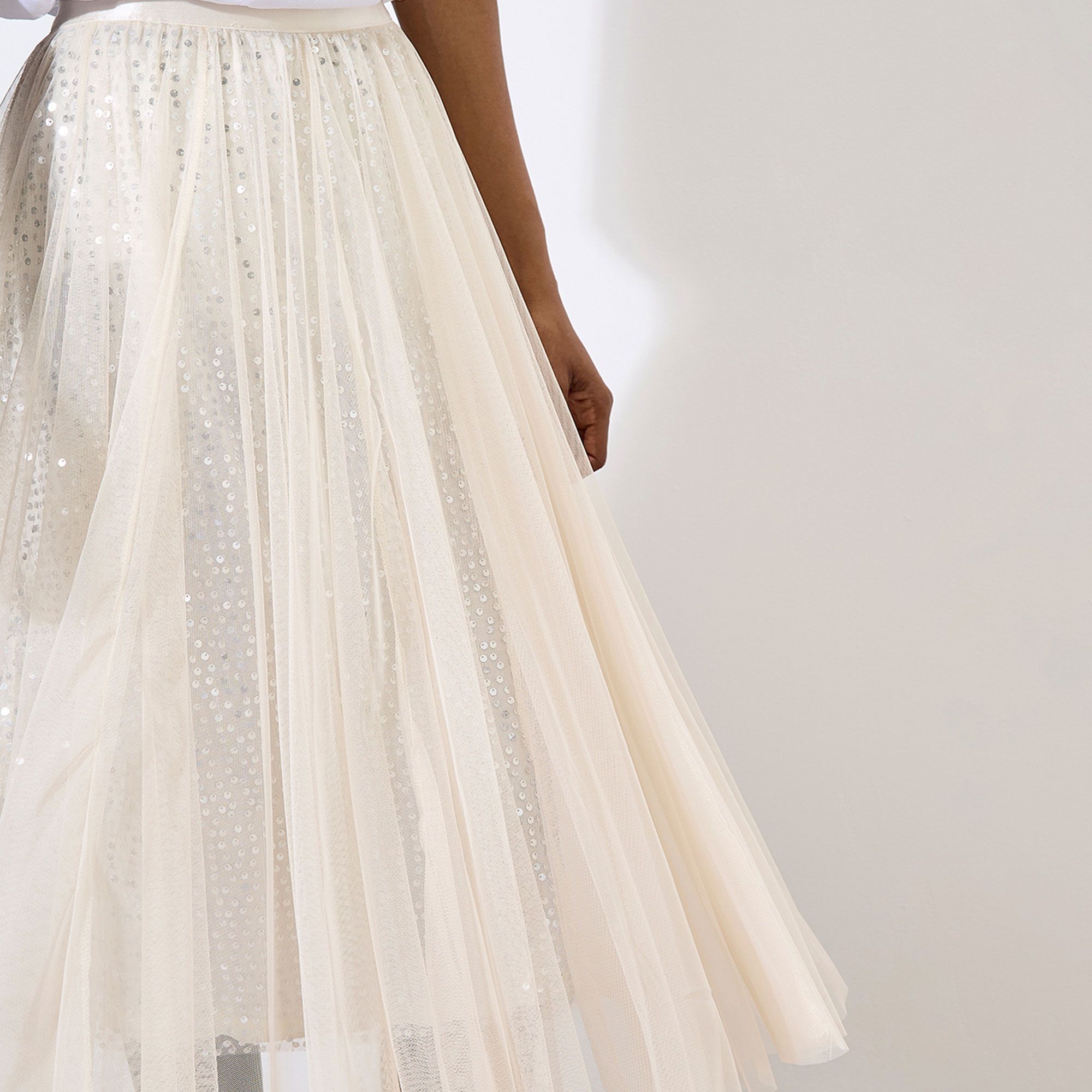 Apricot
Gonna midi in tulle
con paillettes