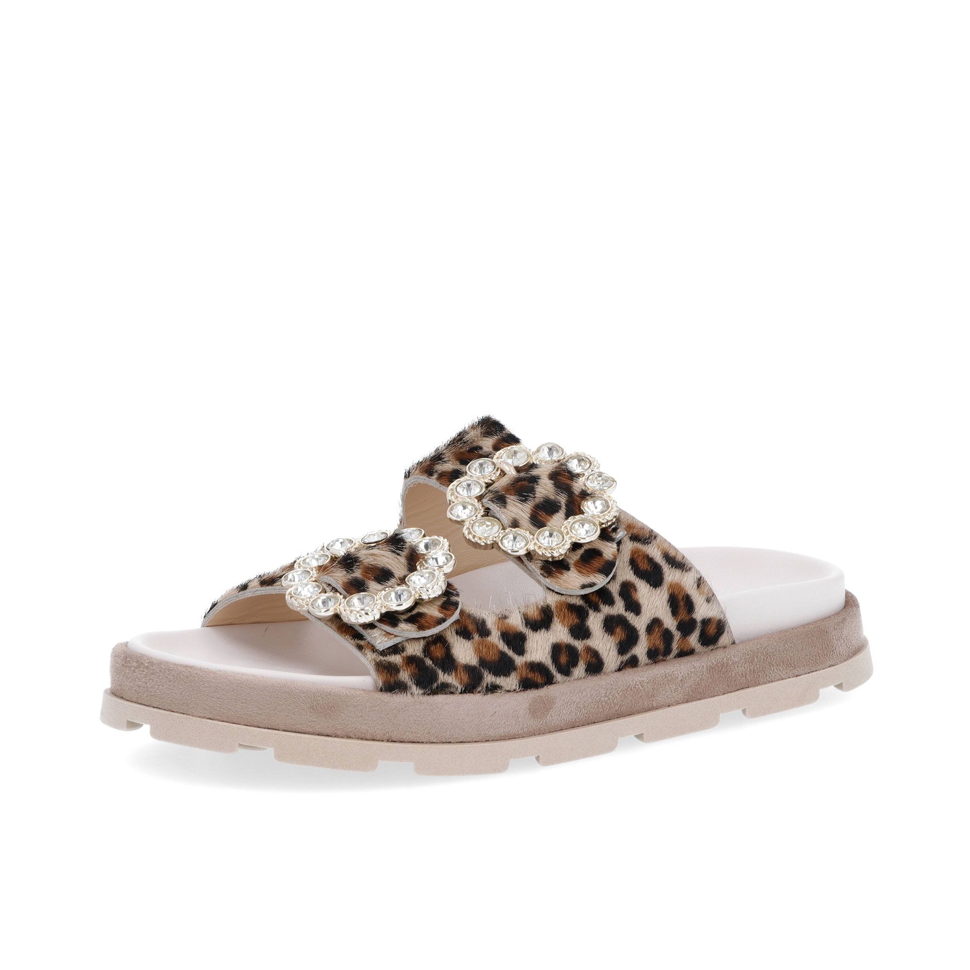 Galieti
Ciabatte in pelle
con fibbia e strass
e suola 4 cm