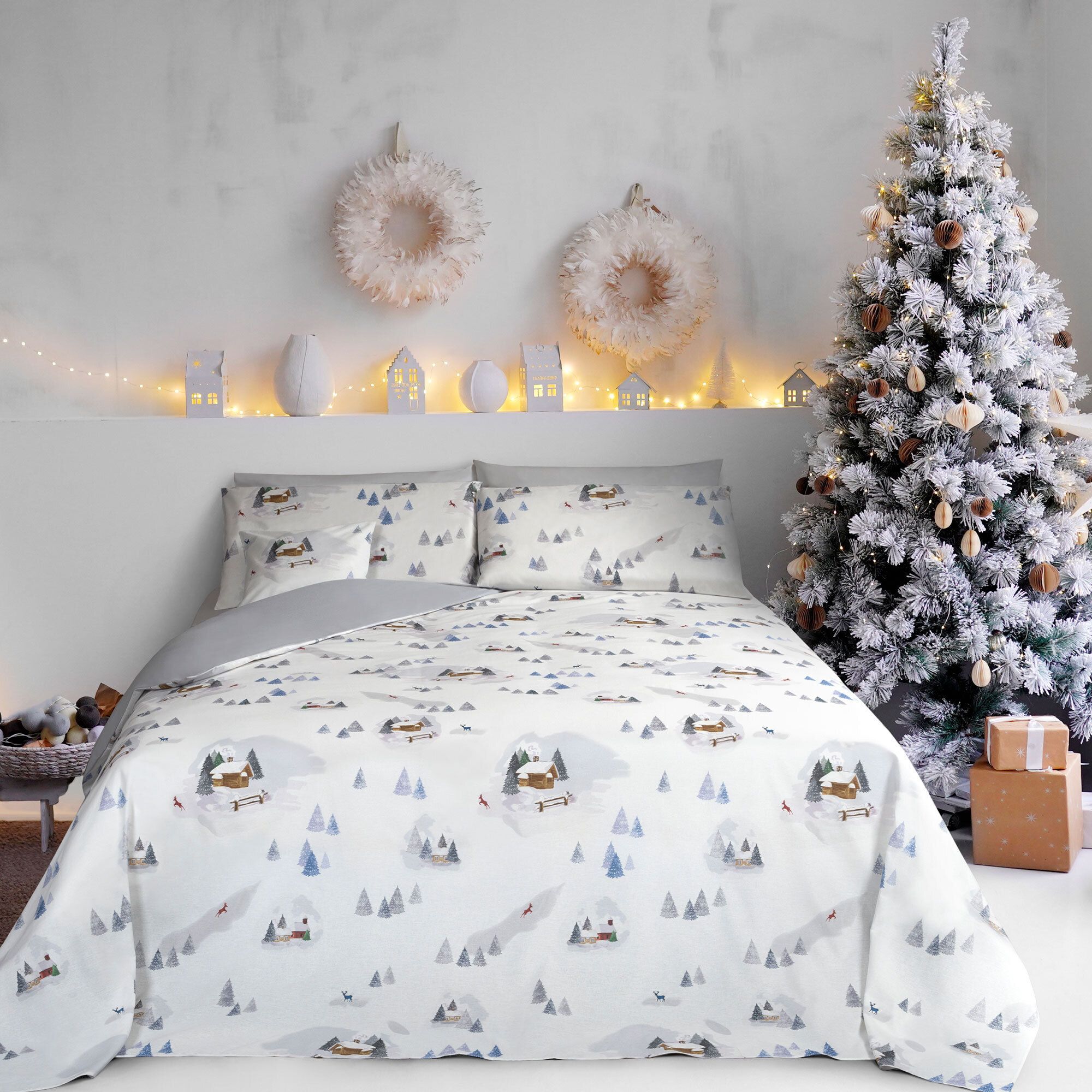 Image of Happidea Snow Completo letto con stampa natalizia061