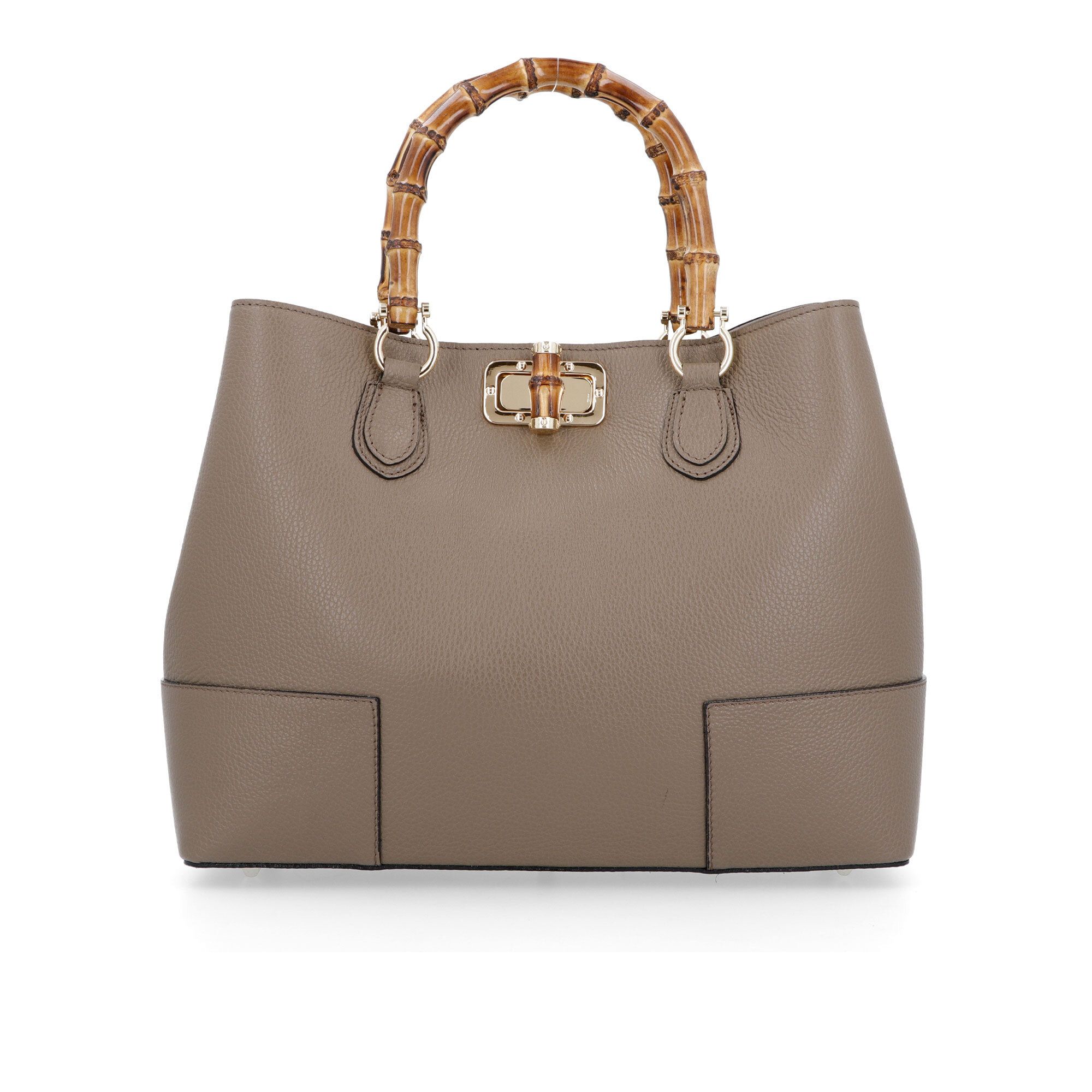Le Corone Bags
Borsa a mano Anita
in pelle manici 
in bamboo
