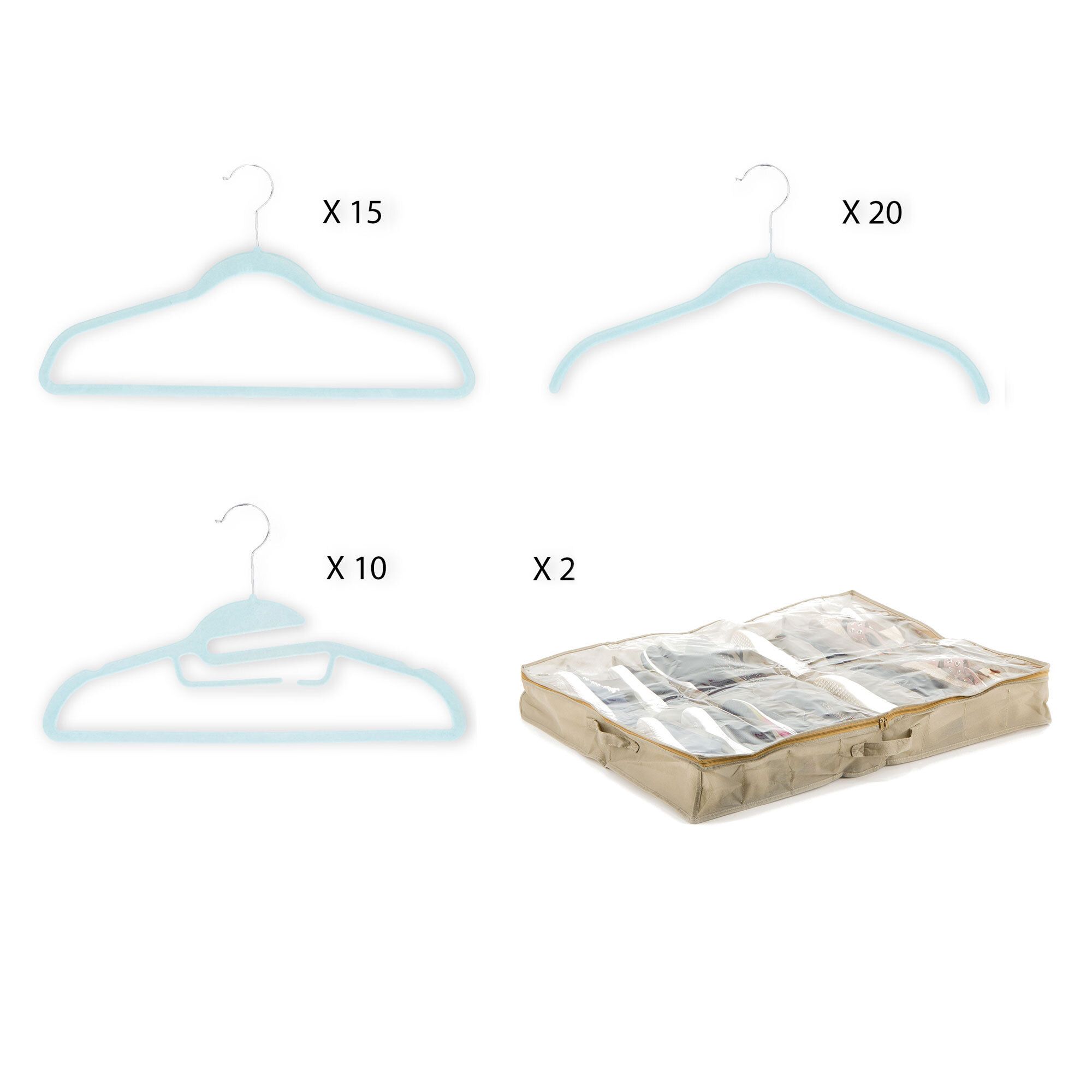 Organised Options
20 appendini maglie,
15 abiti, 10 multiuso
2 organizer (47pz)